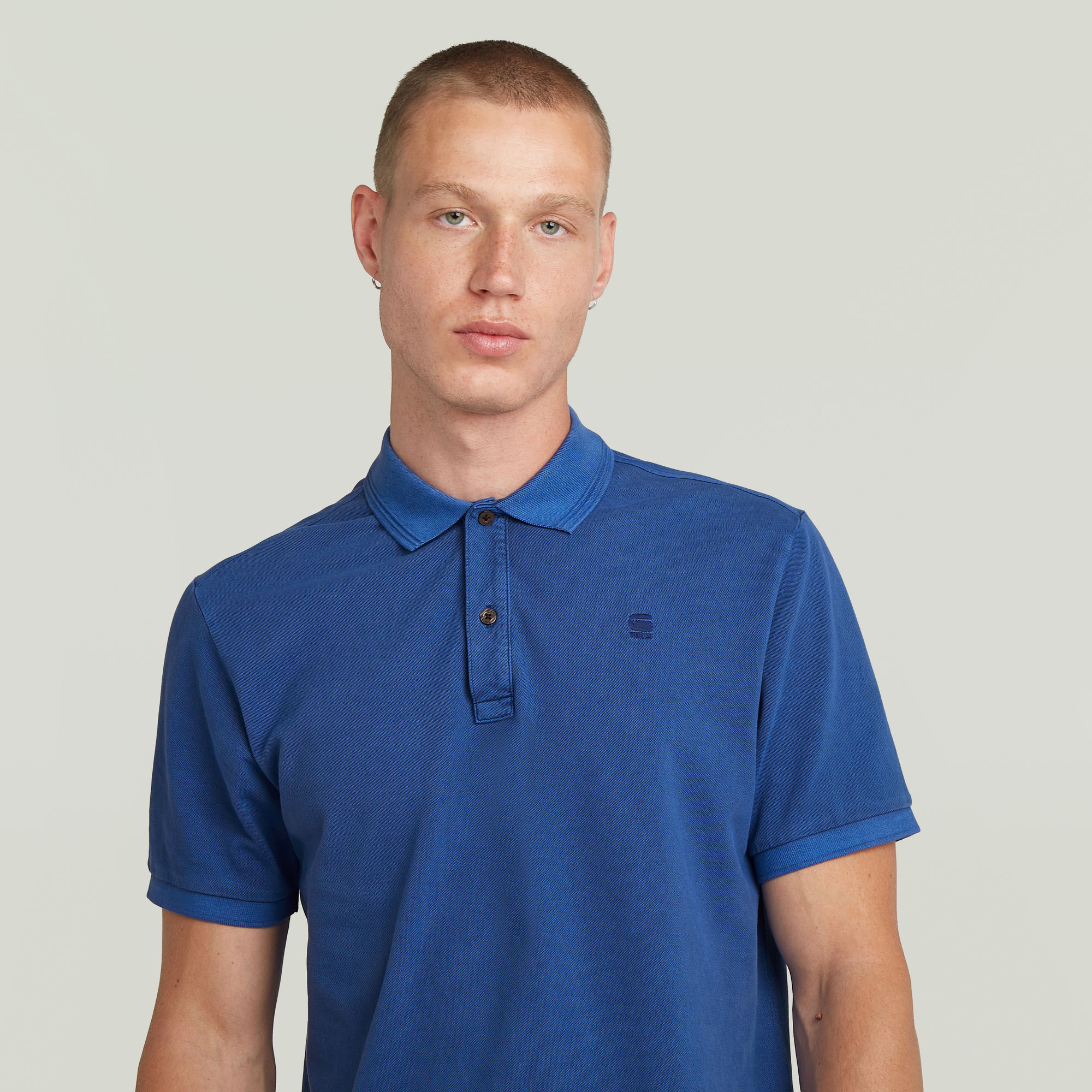 G-Star RAW Dunda Overdyed Slim Polo Midden blauw Heren