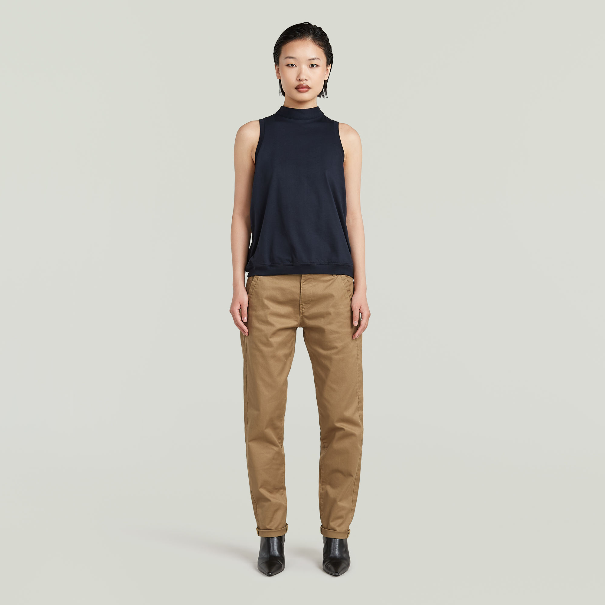 G-Star RAW Open Back Knit Tanktop Donkerblauw Dames
