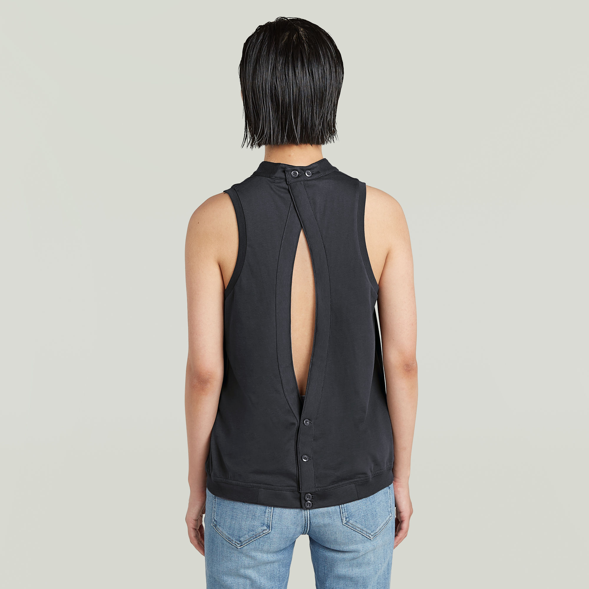 G-Star RAW Open Back Knit Tanktop Grijs Dames