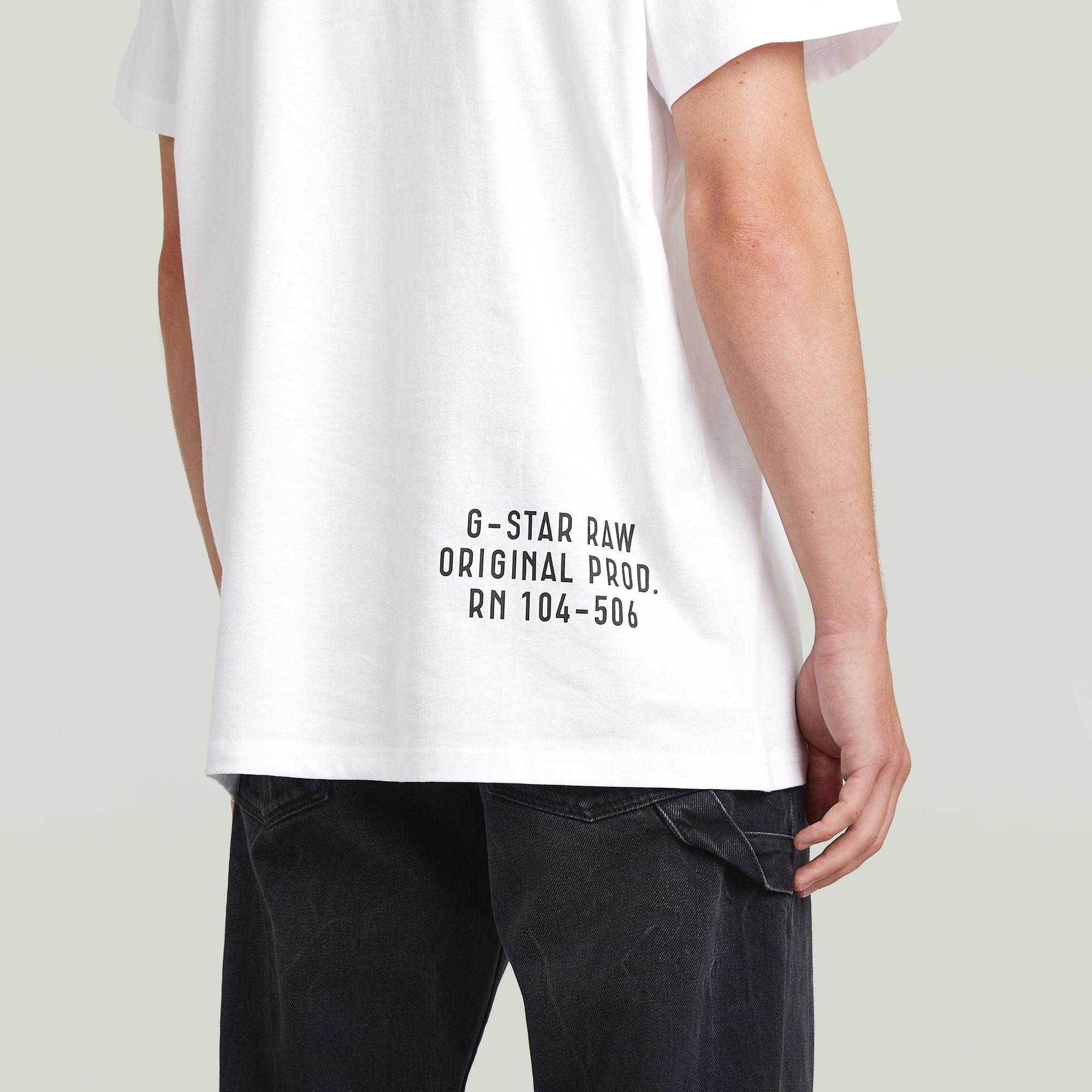 G-Star RAW Back Printed T-Shirt Wit Heren