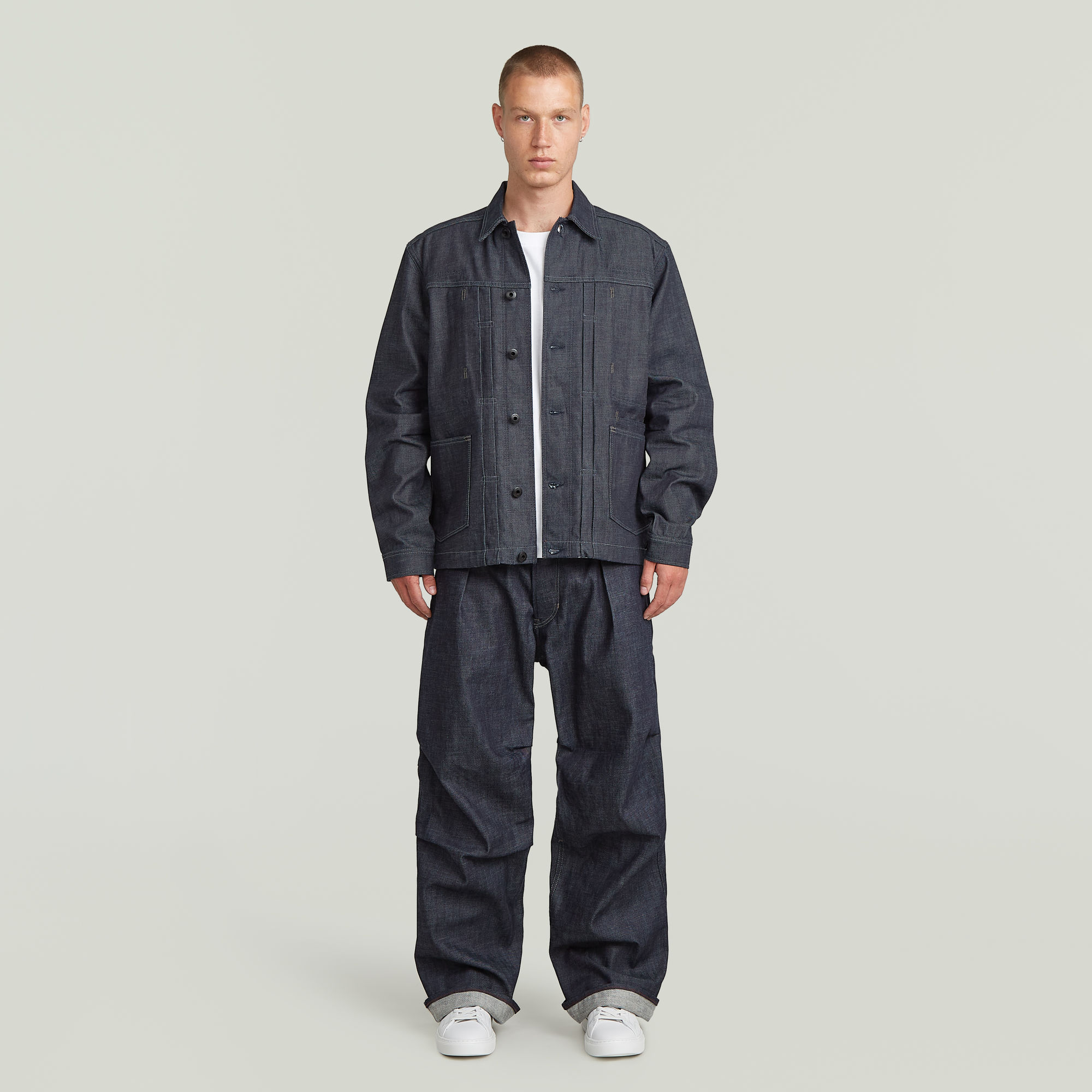 Thumbnail - DenimSelvedge hose Pleated 2.0 - Dunkelblau - Herren