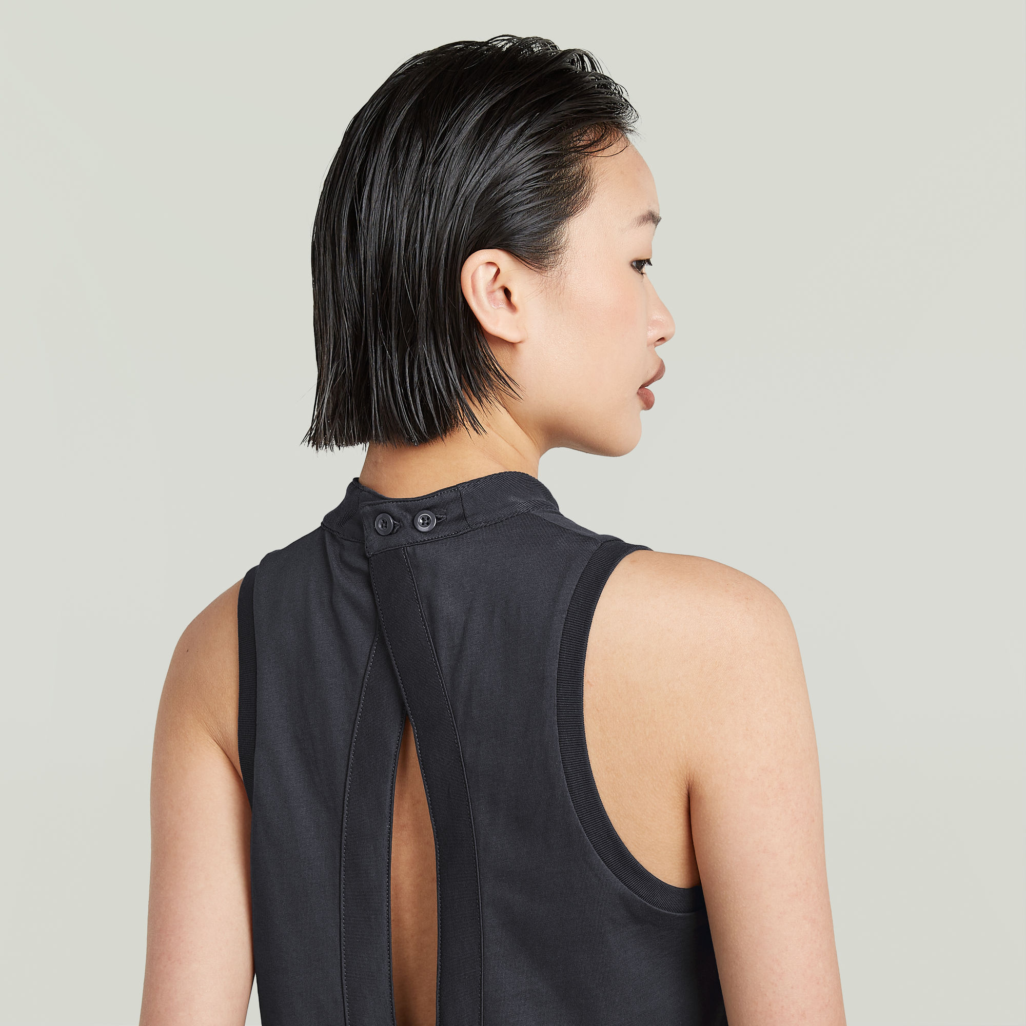 G-Star RAW Open Back Knit Tanktop Grijs Dames