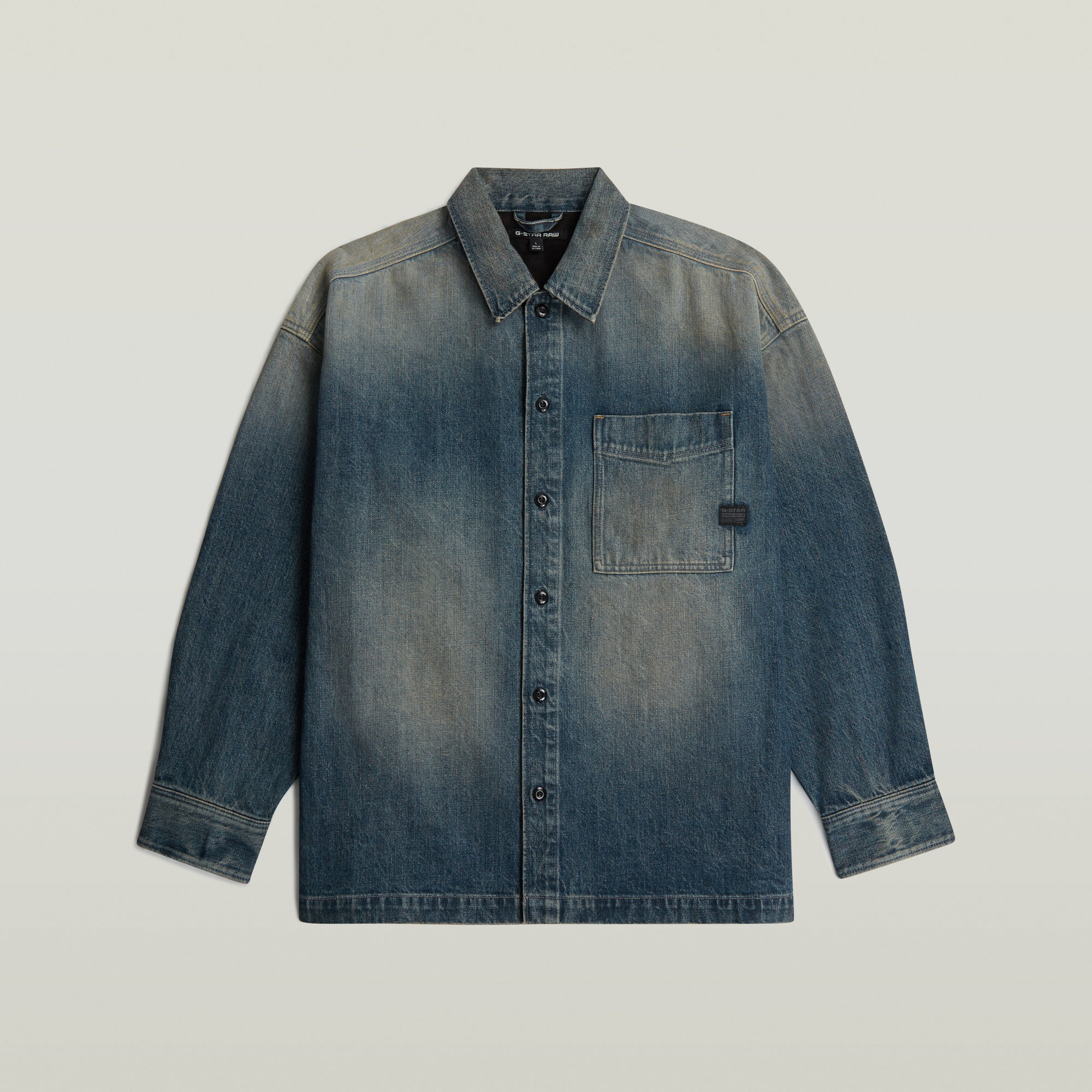 Thumbnail - Boxy Fit Overshirt - Dunkelblau - Herren