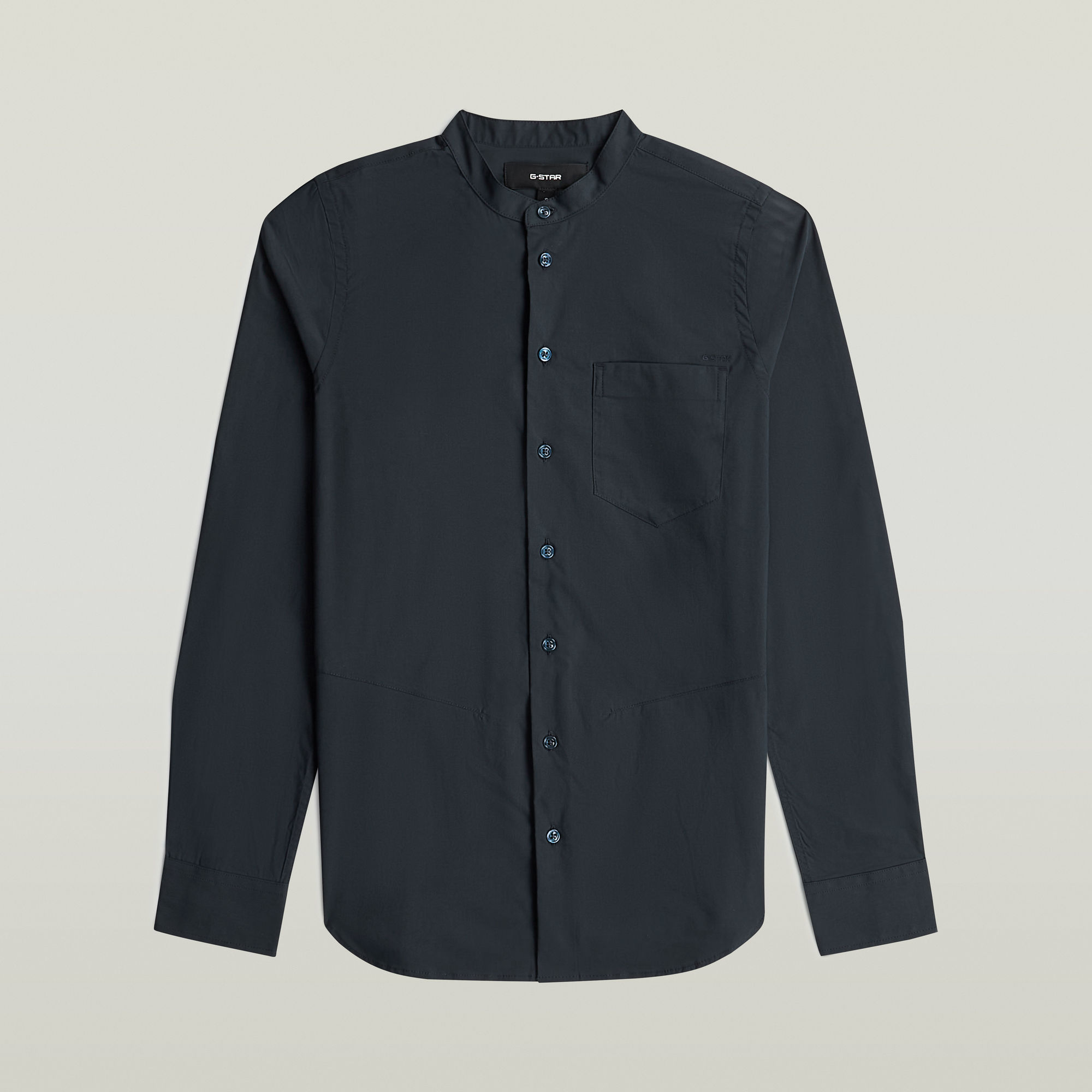 Thumbnail - Slim Poplin Long Sleeve Shirt - Dunkelblau - Damen