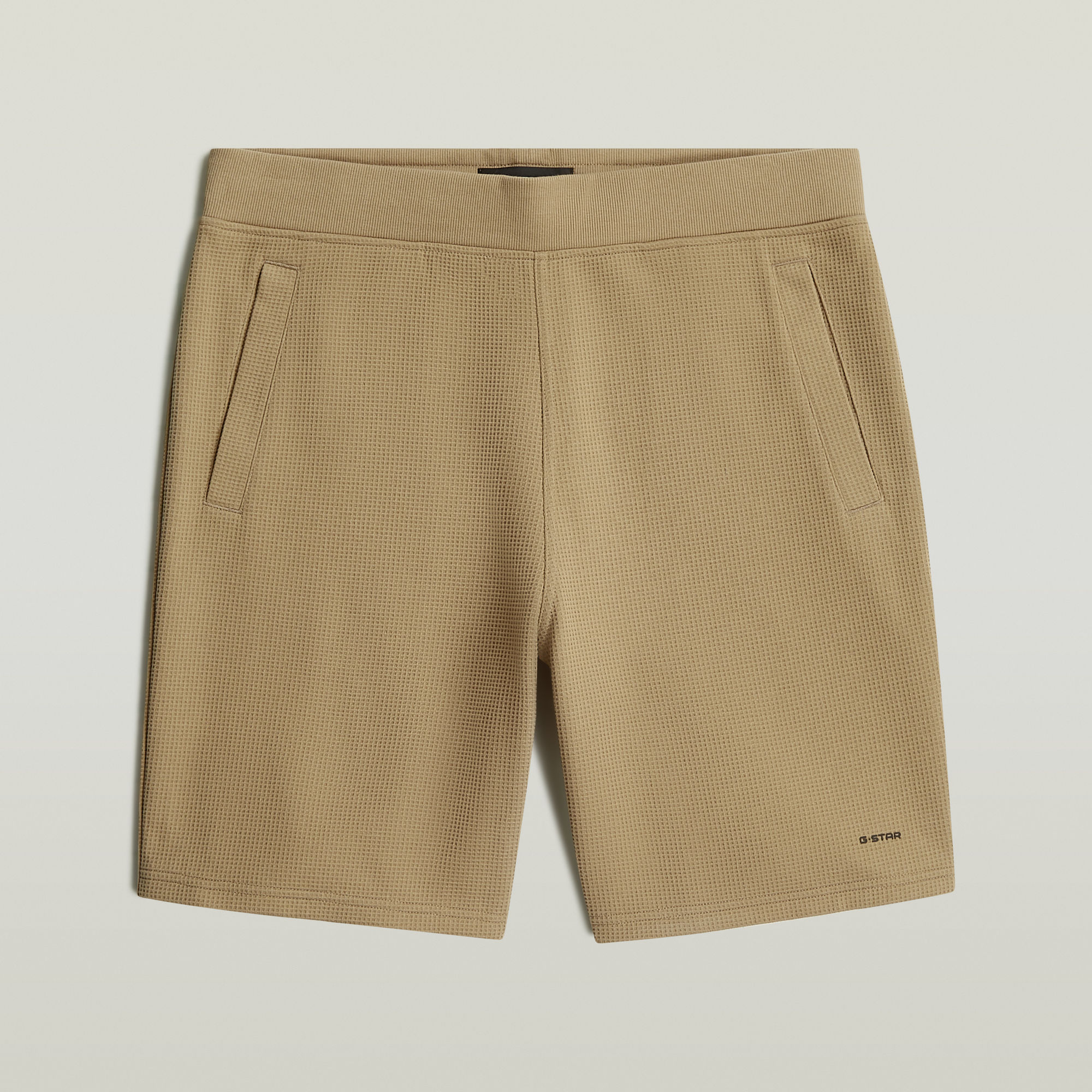 Thumbnail - Structured Jersey Shorts - Beige - Herren