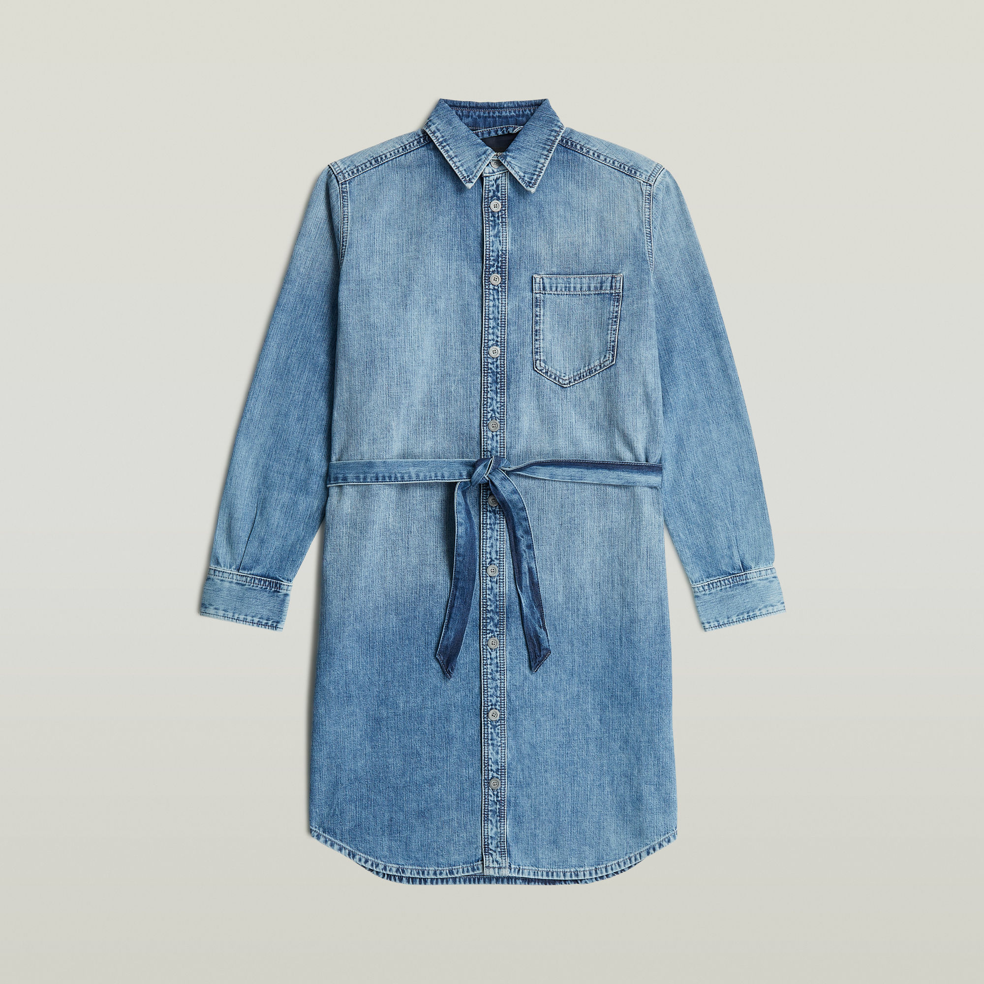 Thumbnail - Shirt Dress Belt - Mittelblau - Damen