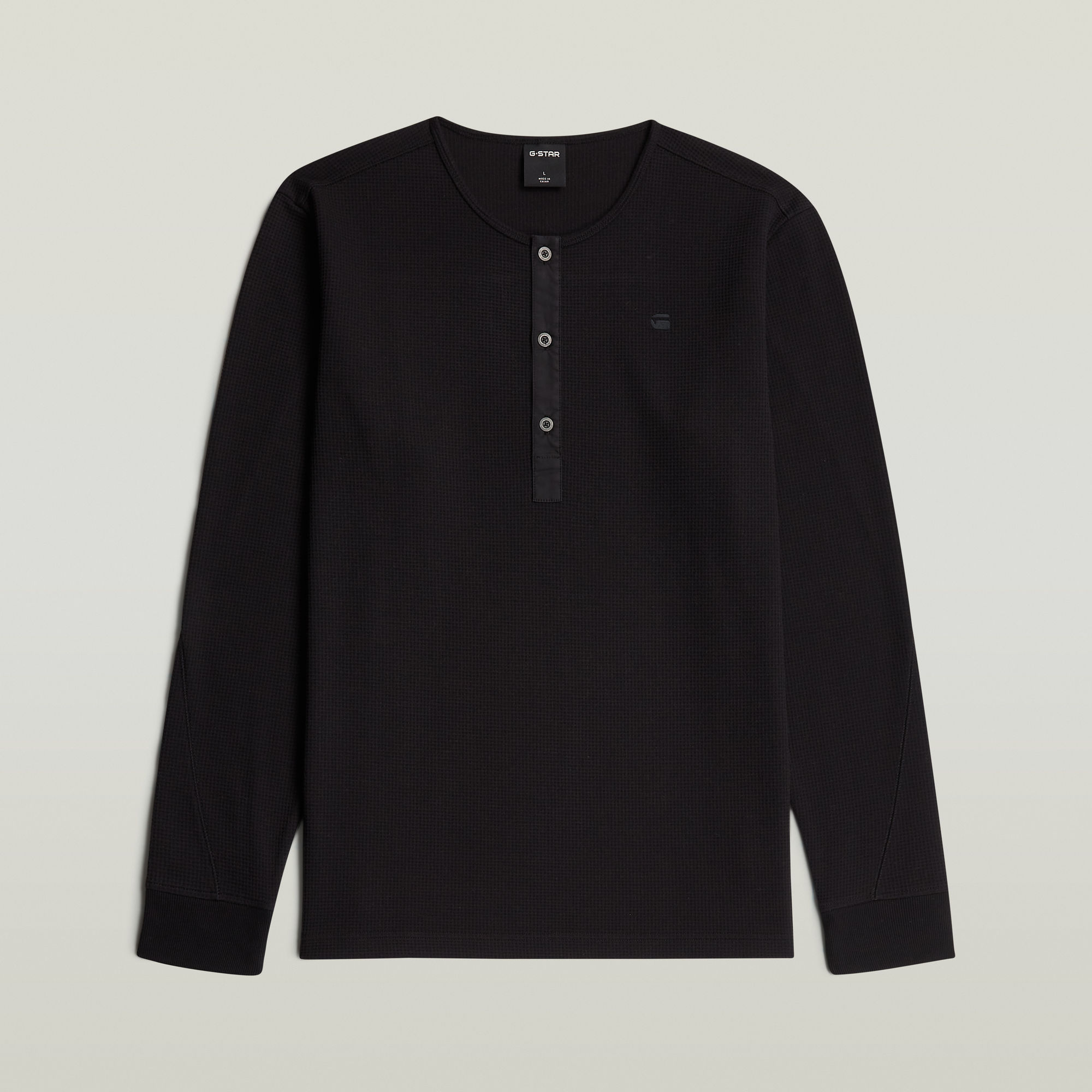 Thumbnail - Structured Tweeter Grandad T-Shirt - Schwarz - Herren