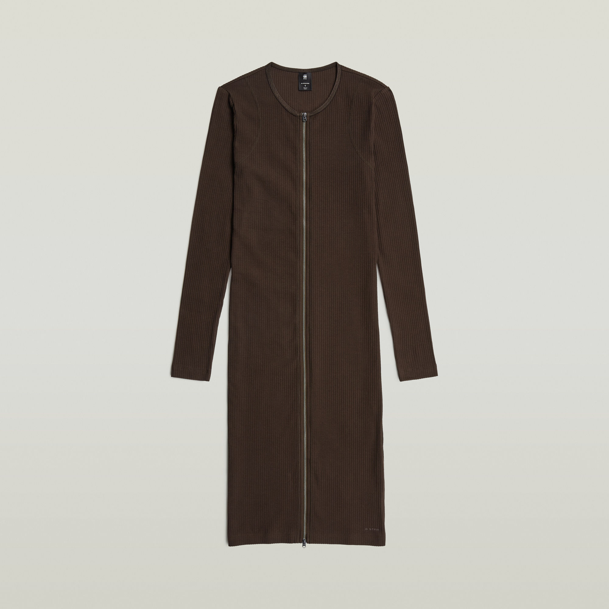 Thumbnail - 2 Way Slim Rib Kleid - Braun - Damen