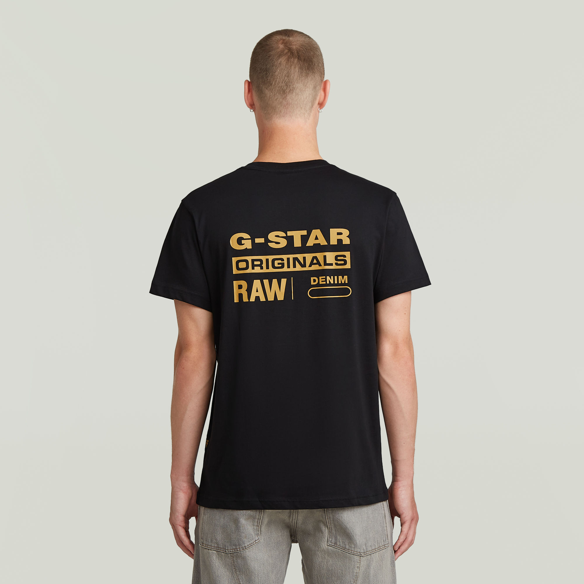 G-Star RAW Originals Back Print T-Shirt Zwart Heren