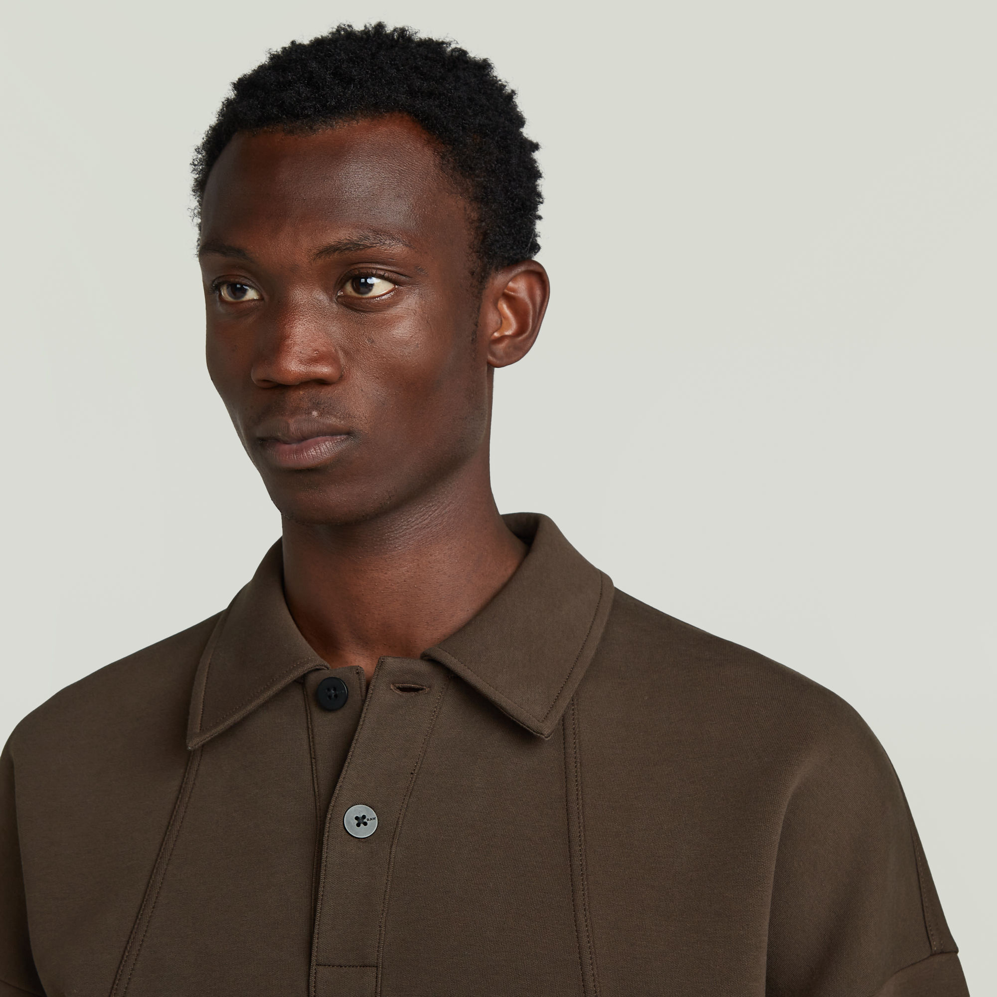 G-Star RAW Scuba Polo Collar Loose Sweater Bruin Heren