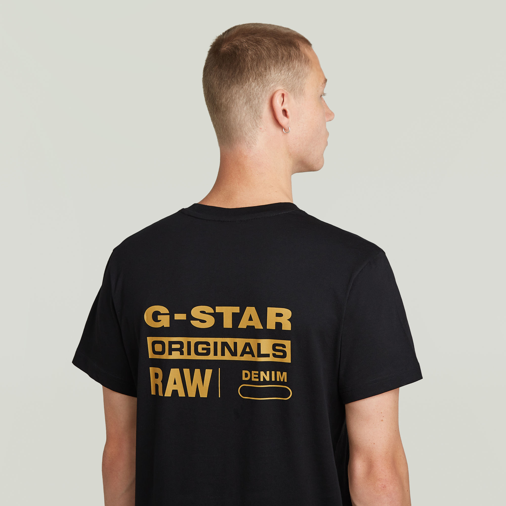 G-Star RAW Originals Back Print T-Shirt Zwart Heren