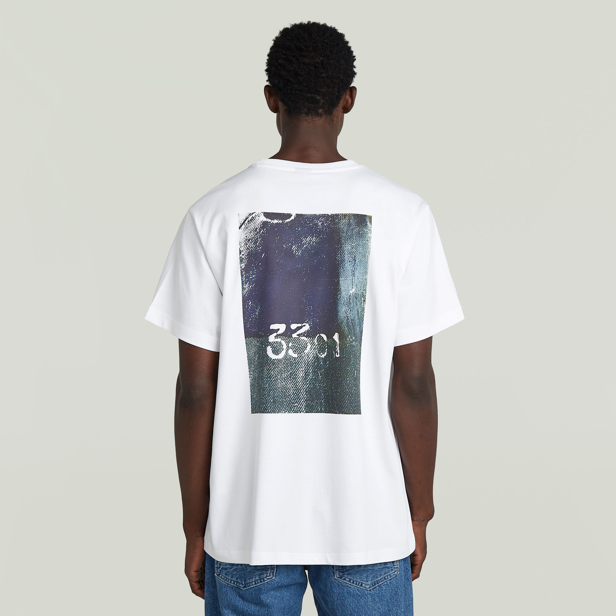 Back Photo Print Loose T-Shirt - Andere - Herren
