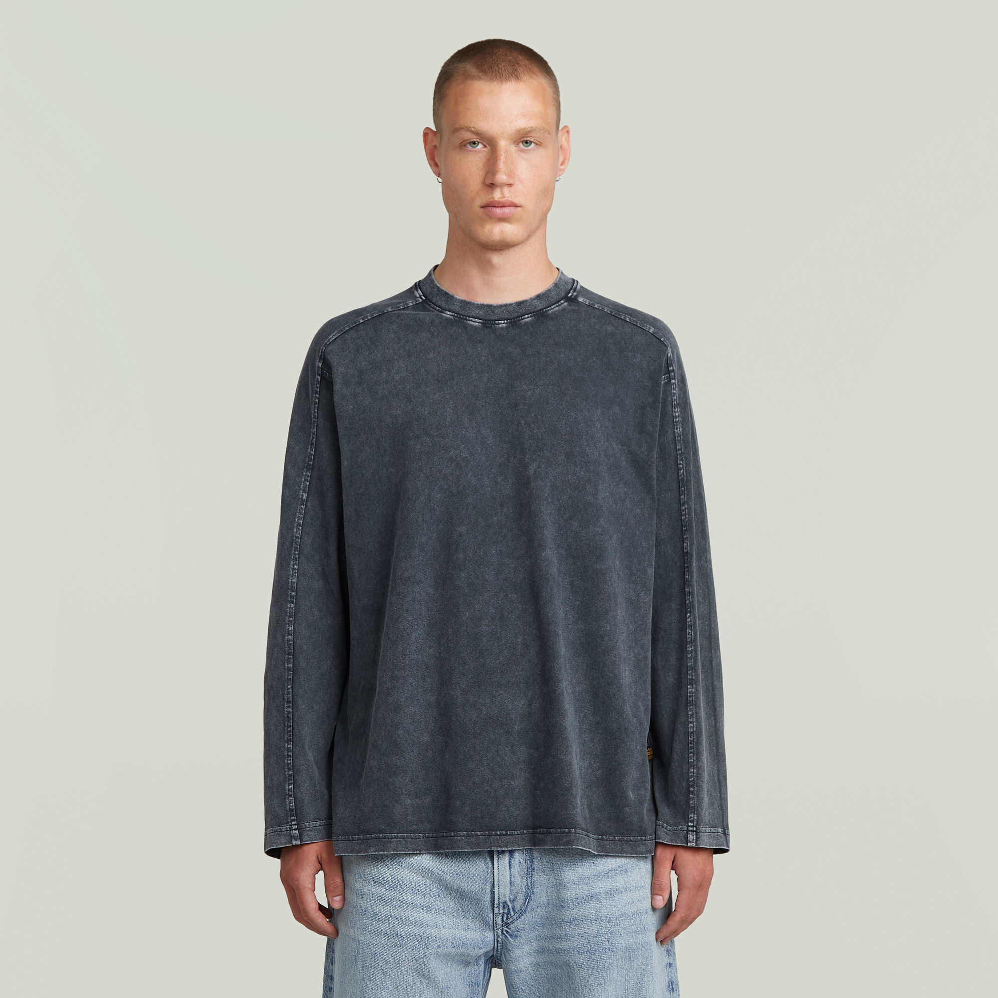 

Washed Boxy T-Shirt - Dark blue - Men