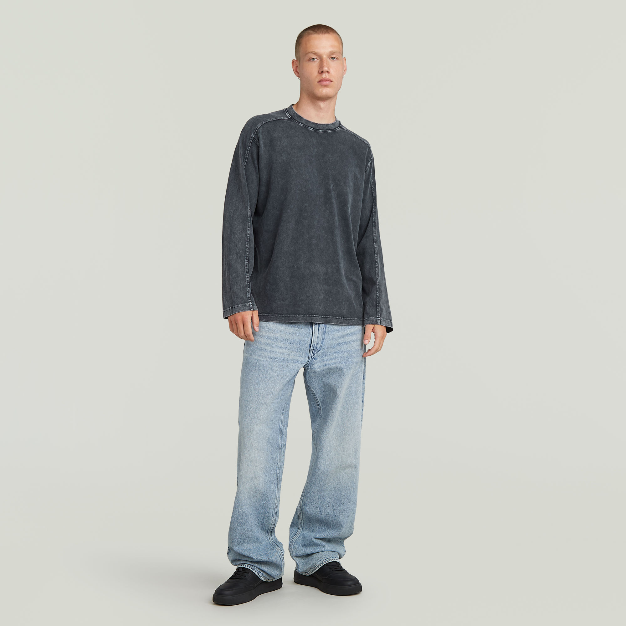 G-Star RAW Washed Boxy T-shirt Donkerblauw Heren