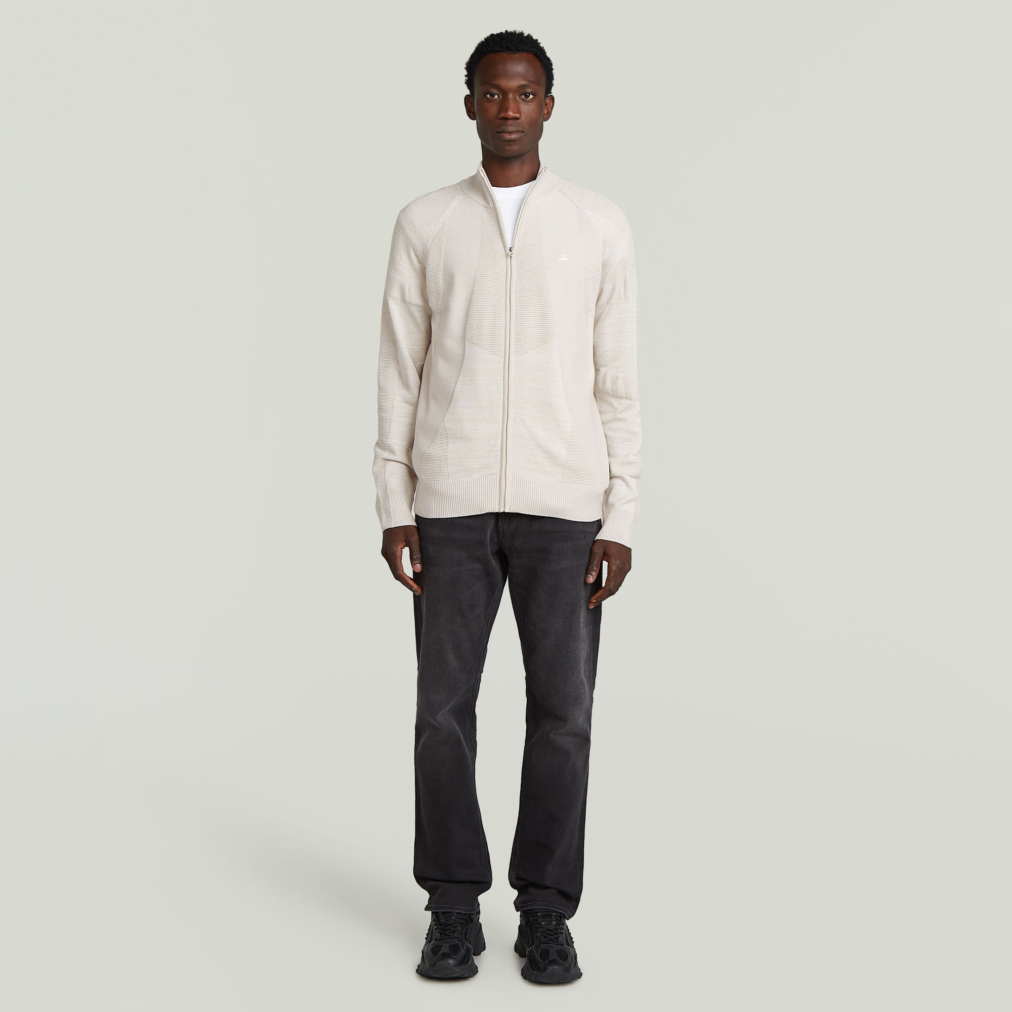 Thumbnail - 3D Biker Full Zip Knit - Mehrfarbig - Herren