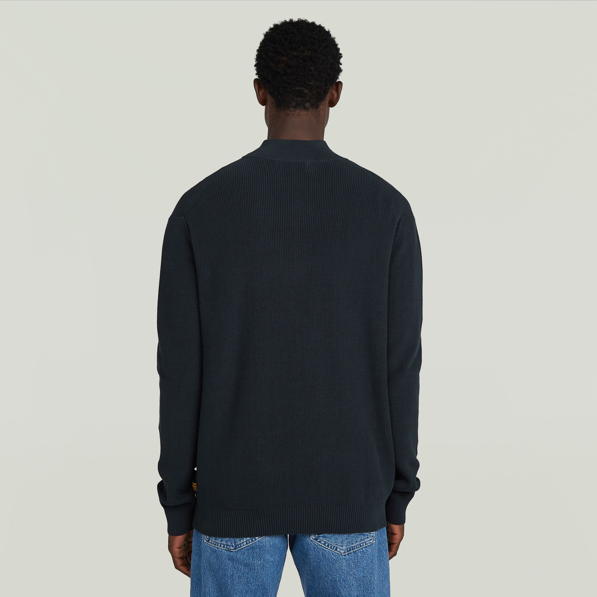G-Star RAW Structure Half Zip Gebreide Trui Donkerblauw Heren