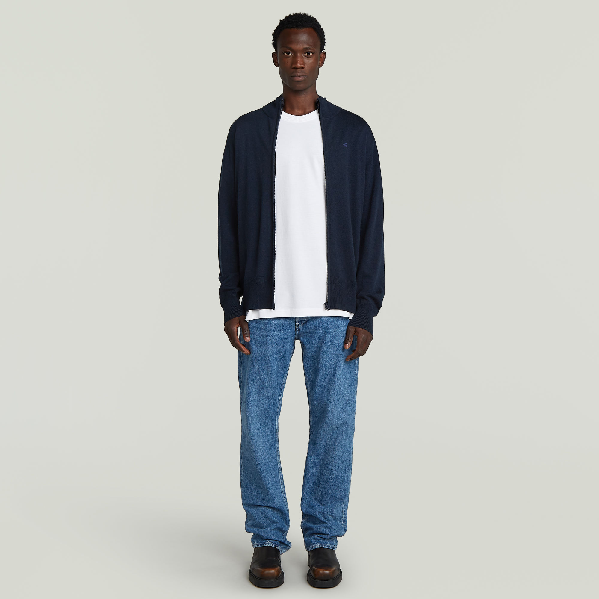 Thumbnail - Premium Core Full Zip Knit - Dunkelblau - Herren