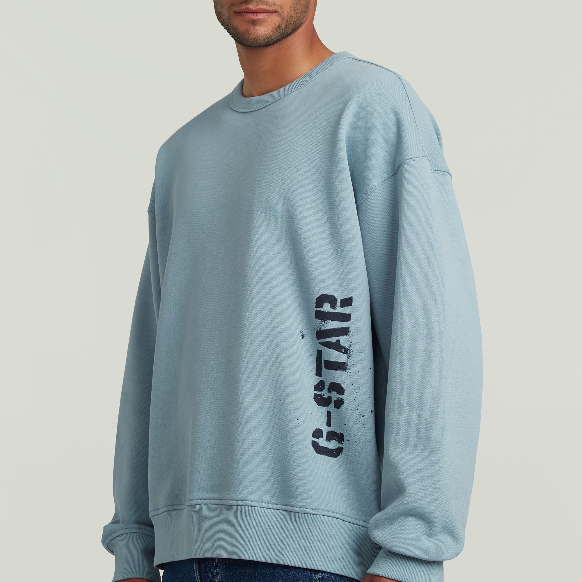 G-Star RAW Sprayed 89 Loose Sweater Lichtblauw Heren