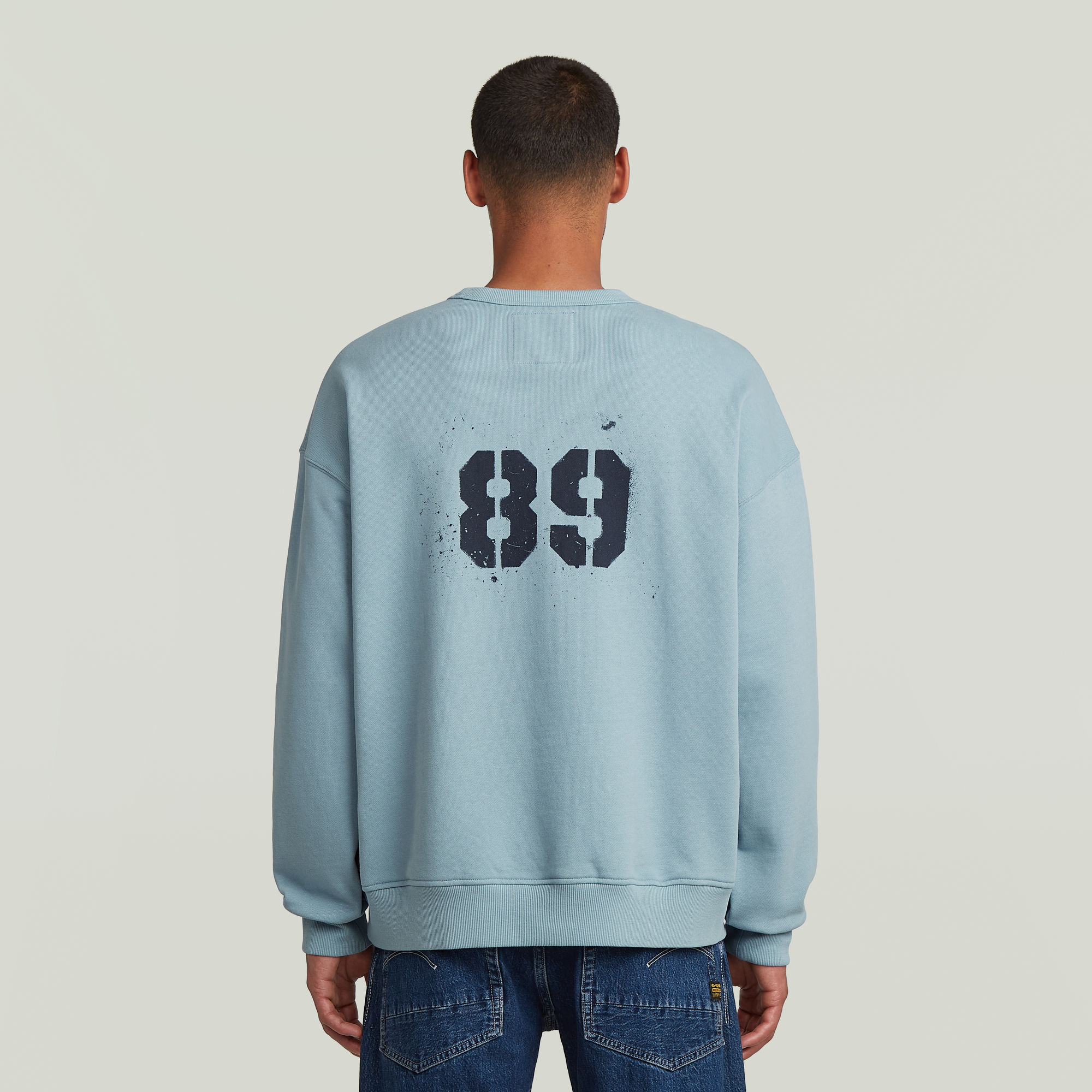 G-Star RAW Sprayed 89 Loose Sweater Lichtblauw Heren