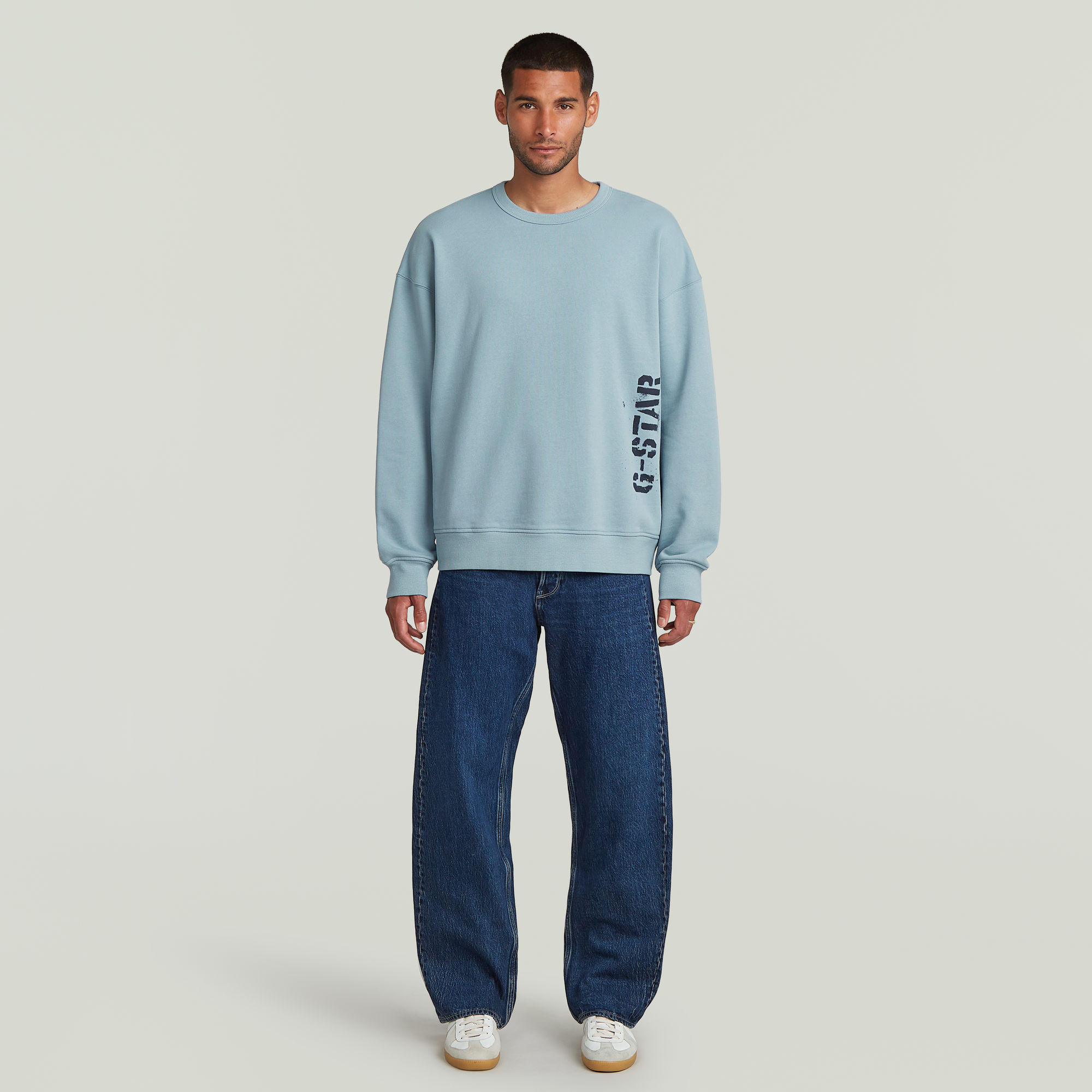 G-Star RAW Sprayed 89 Loose Sweater Lichtblauw Heren