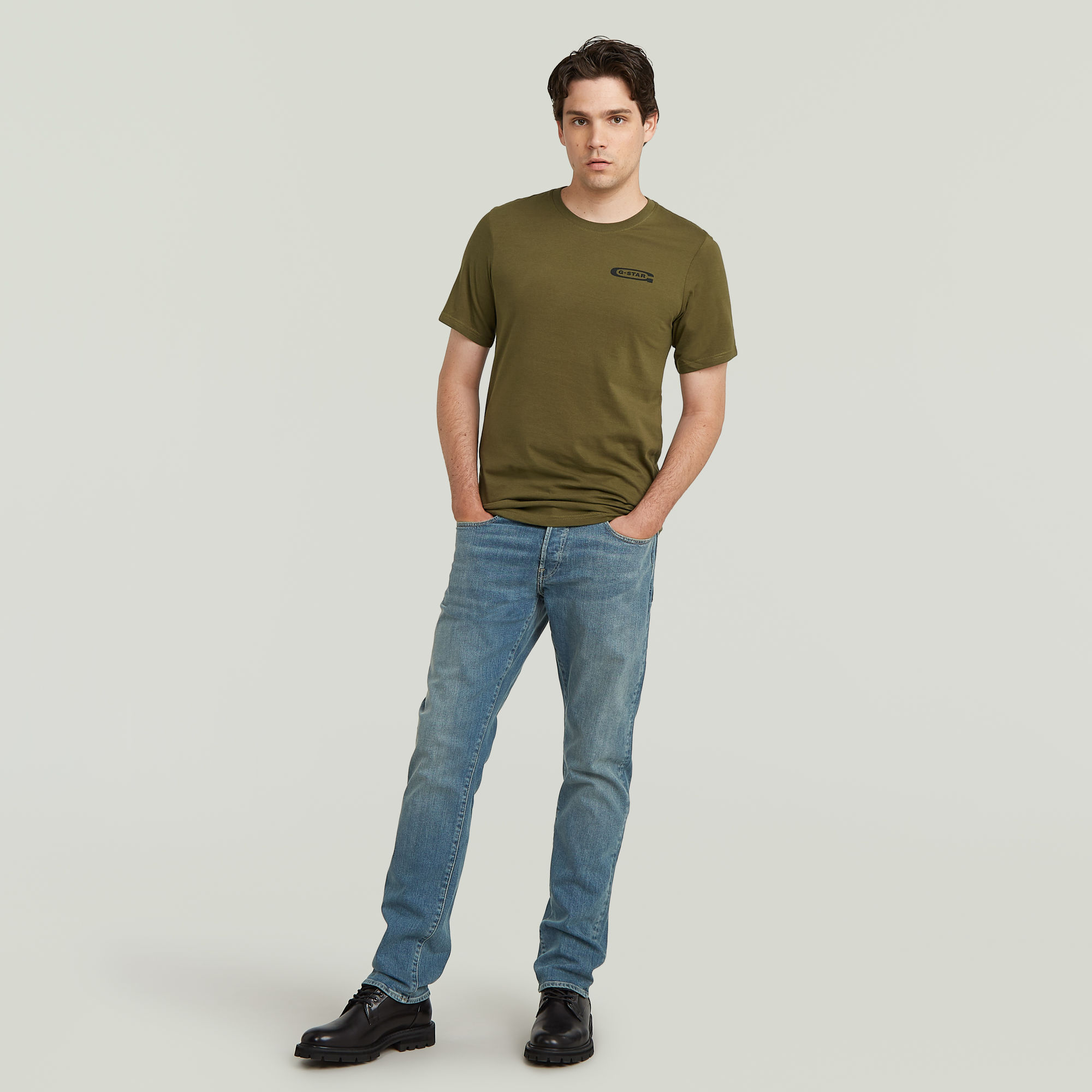 G-Star RAW Old Skool Slim T-Shirt Groen Heren