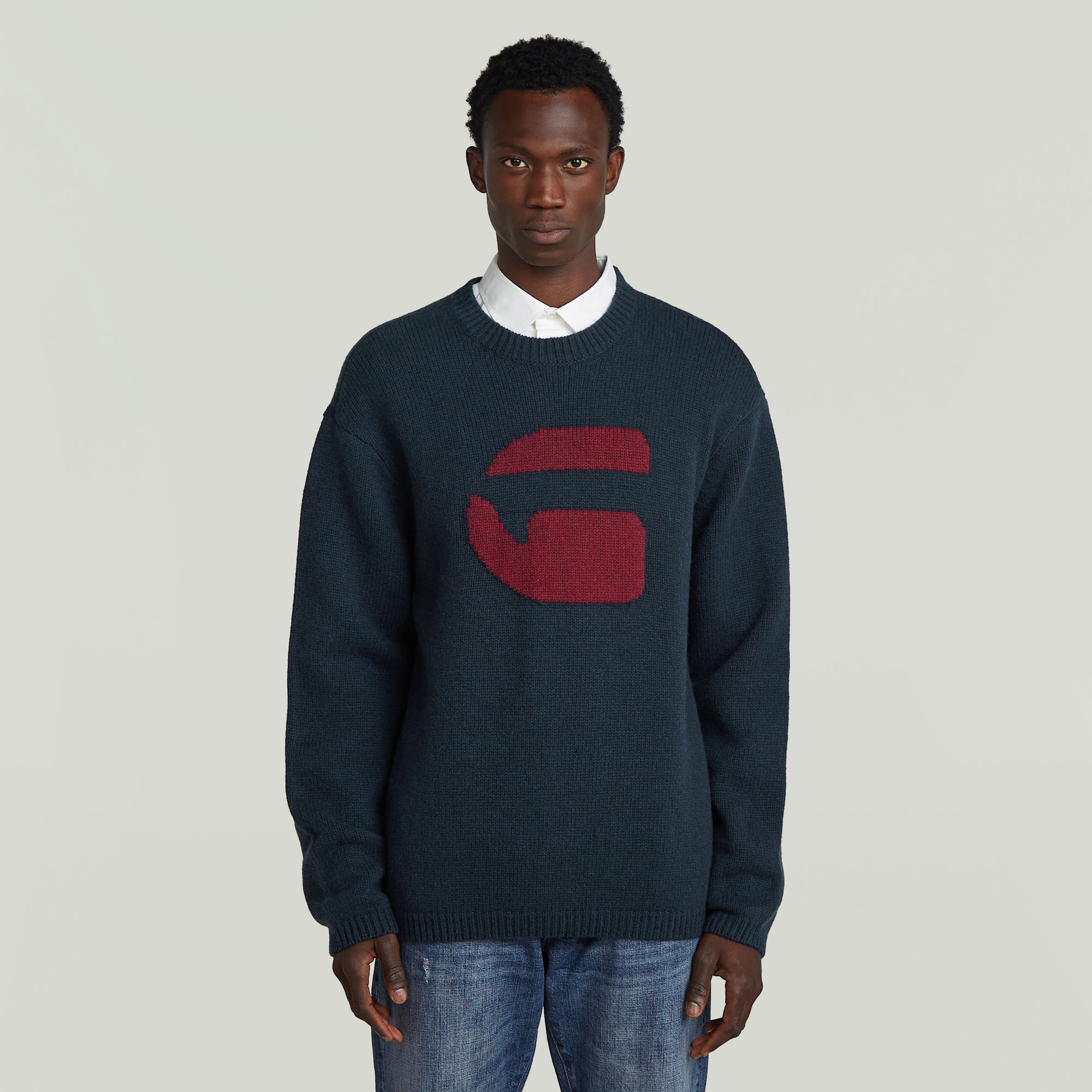 G Logo Relaxed Knit - Dunkelblau - Herren