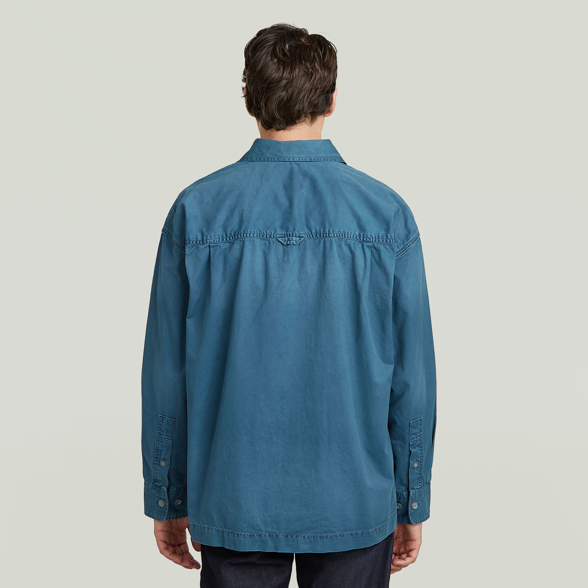 G-Star RAW Pleated 1-Pocket Boxy Shirt Midden blauw Heren