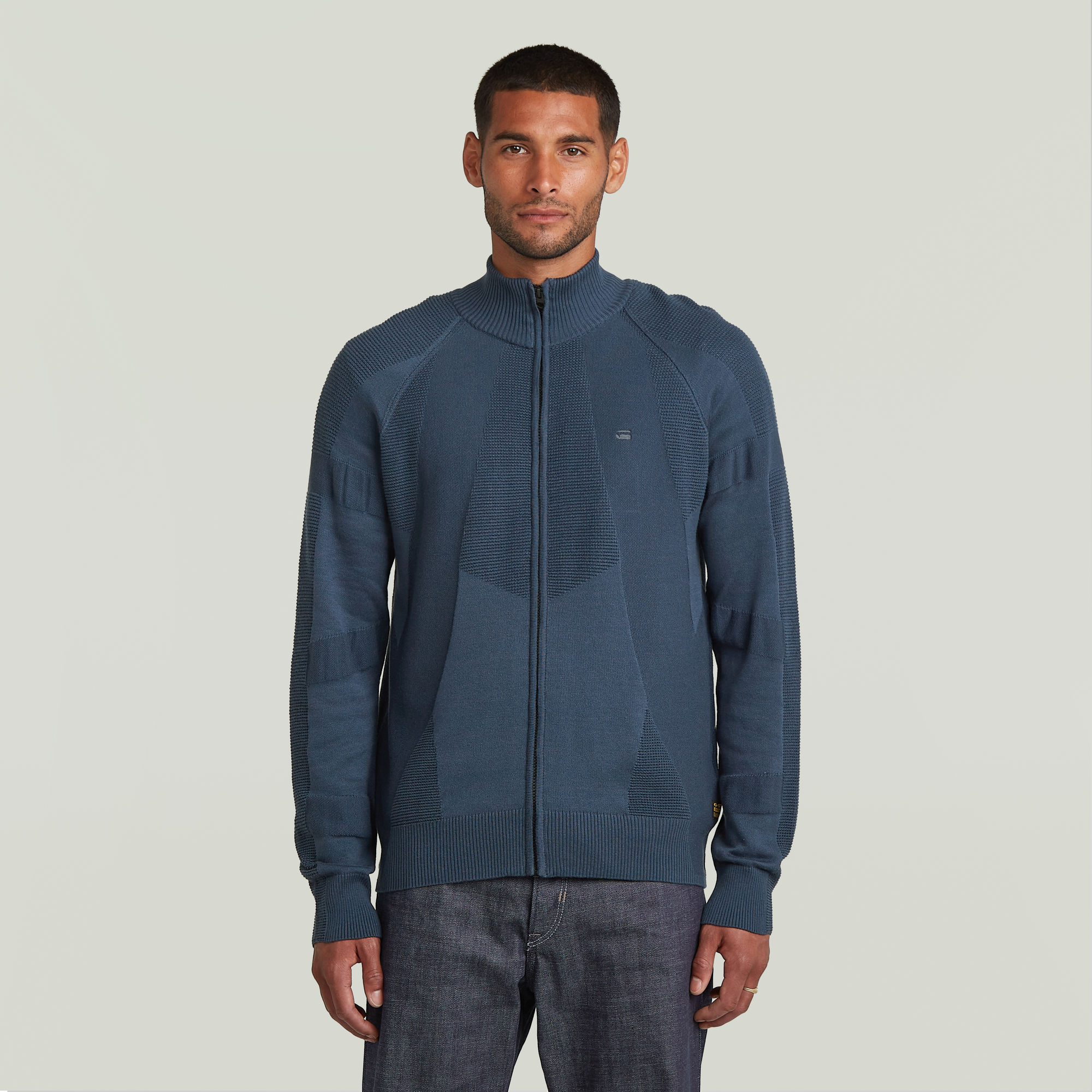 

3D Biker Full Zip Knit - Multi color - Men