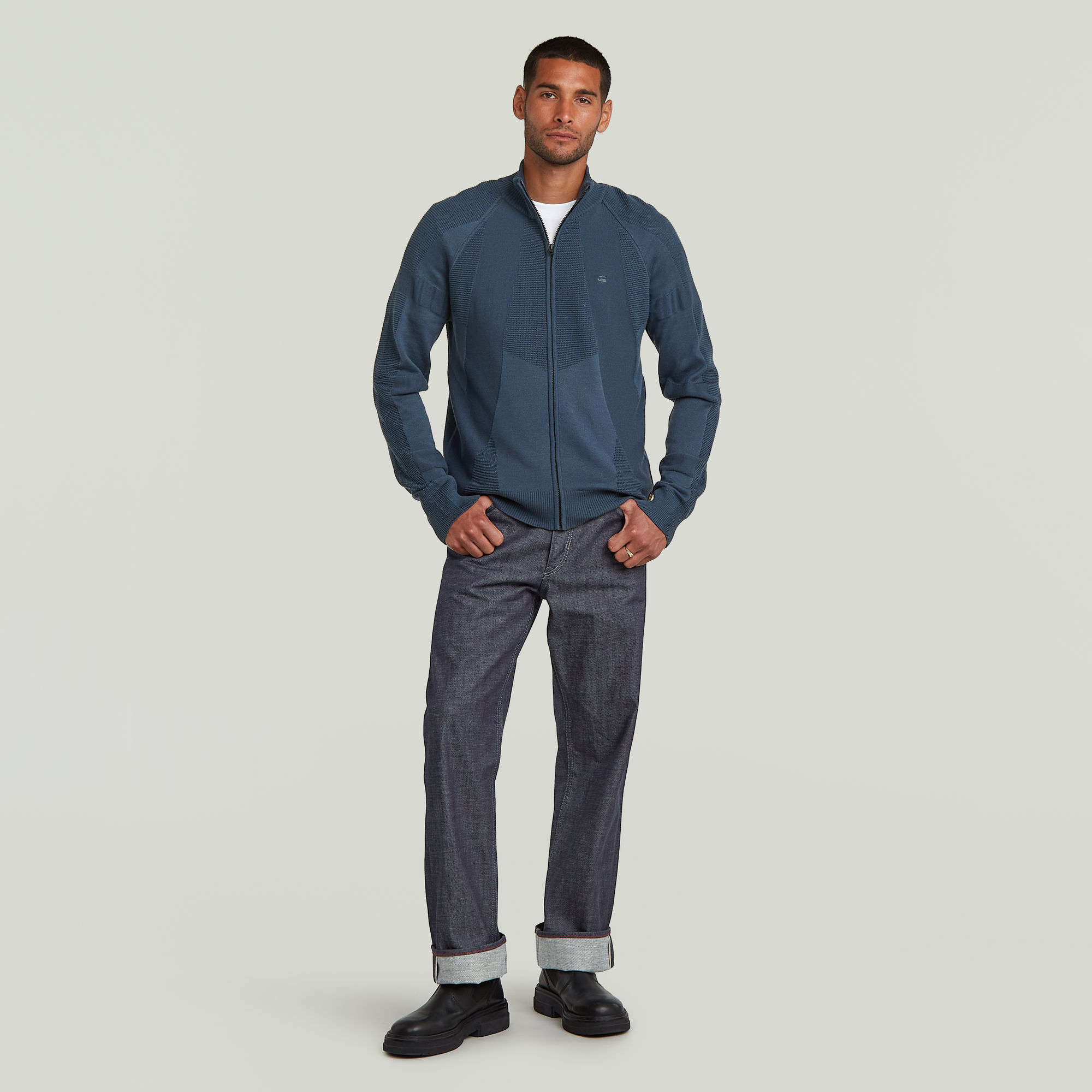 G-Star RAW 3D Biker Full Zip Gebreide Trui Meerkleurig Heren