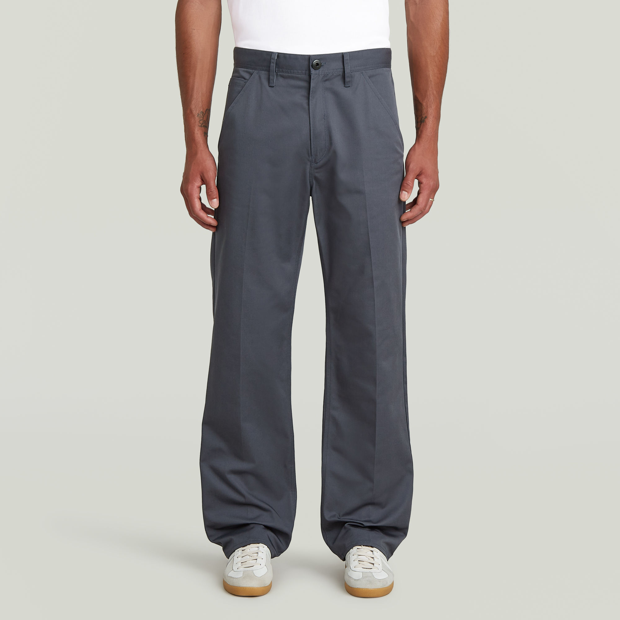 Relaxed Straight Chino - Dunkelblau - Herren