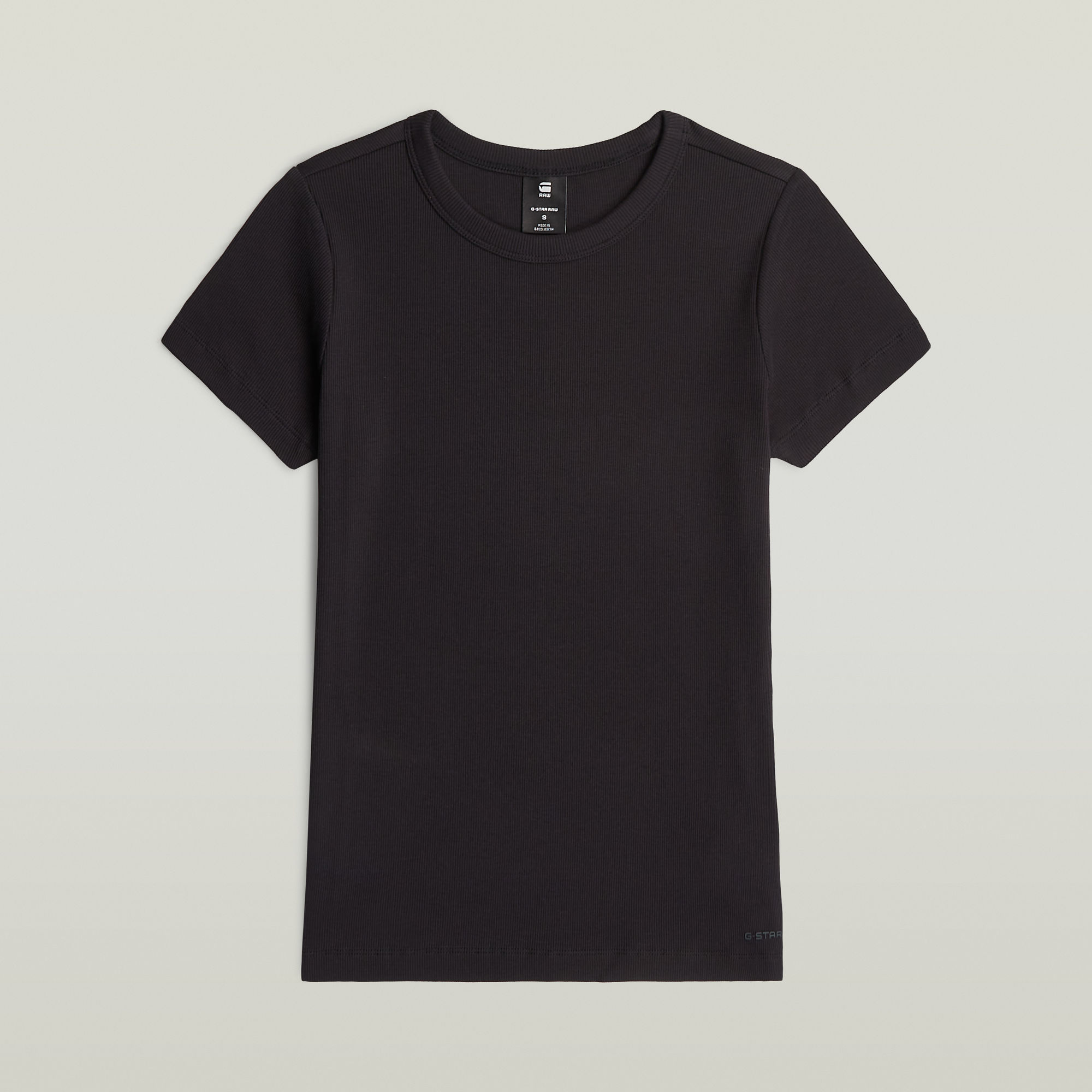 Thumbnail - Slim Rib T-Shirt - Schwarz - Damen