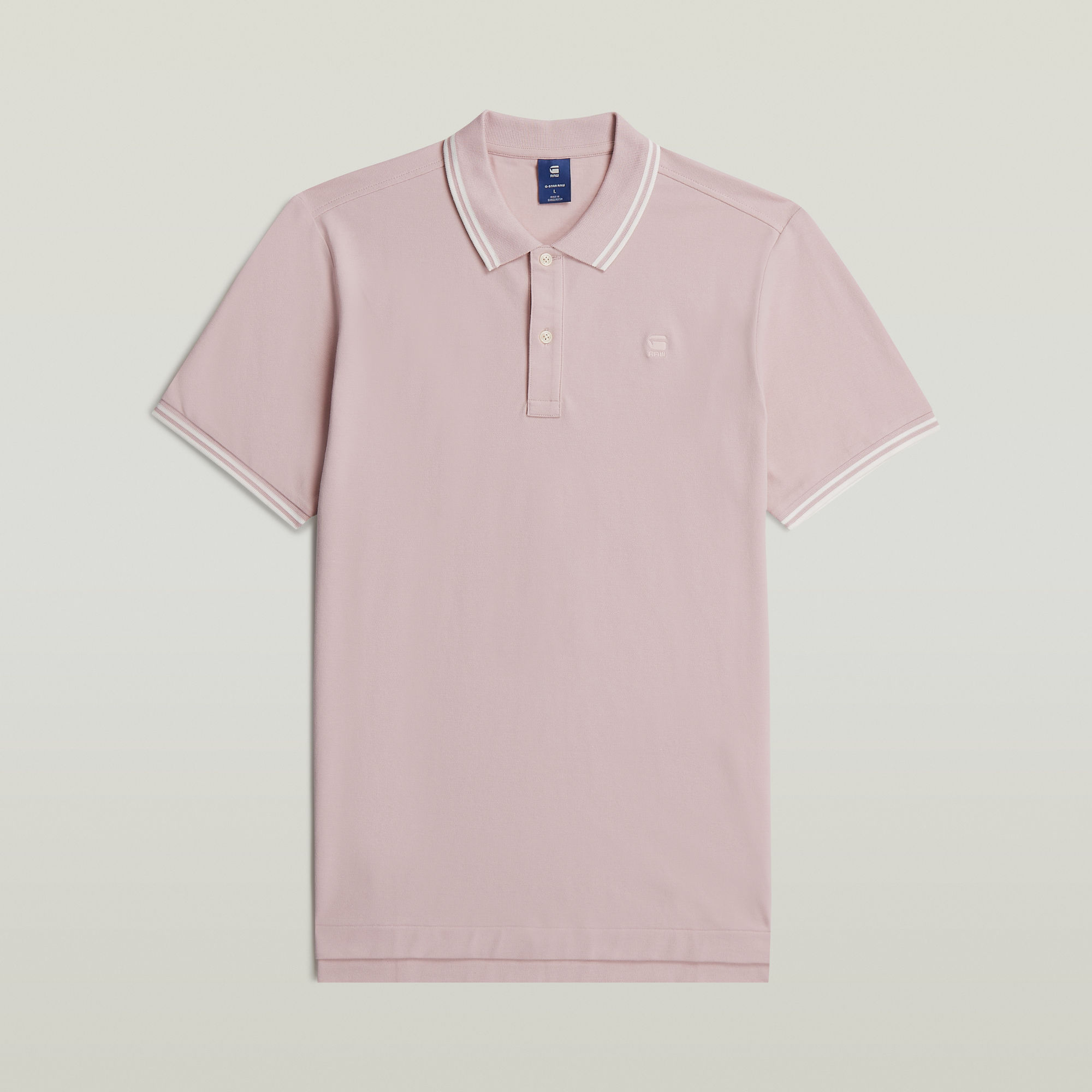 Thumbnail - Dunda Slim Stripe Poloshirt - Pink - Herren