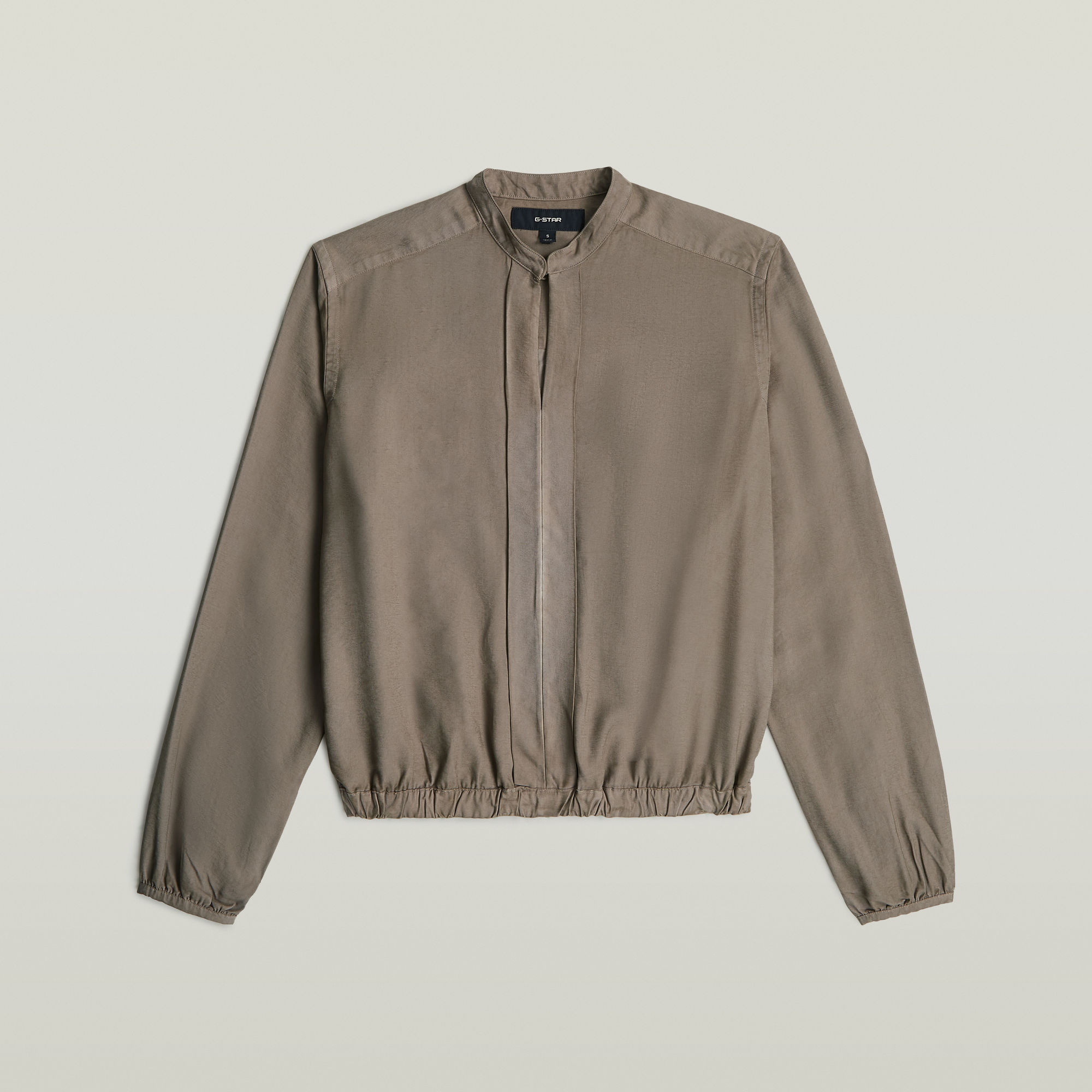 Thumbnail - Stand Up Collar Shirt - Braun - Damen