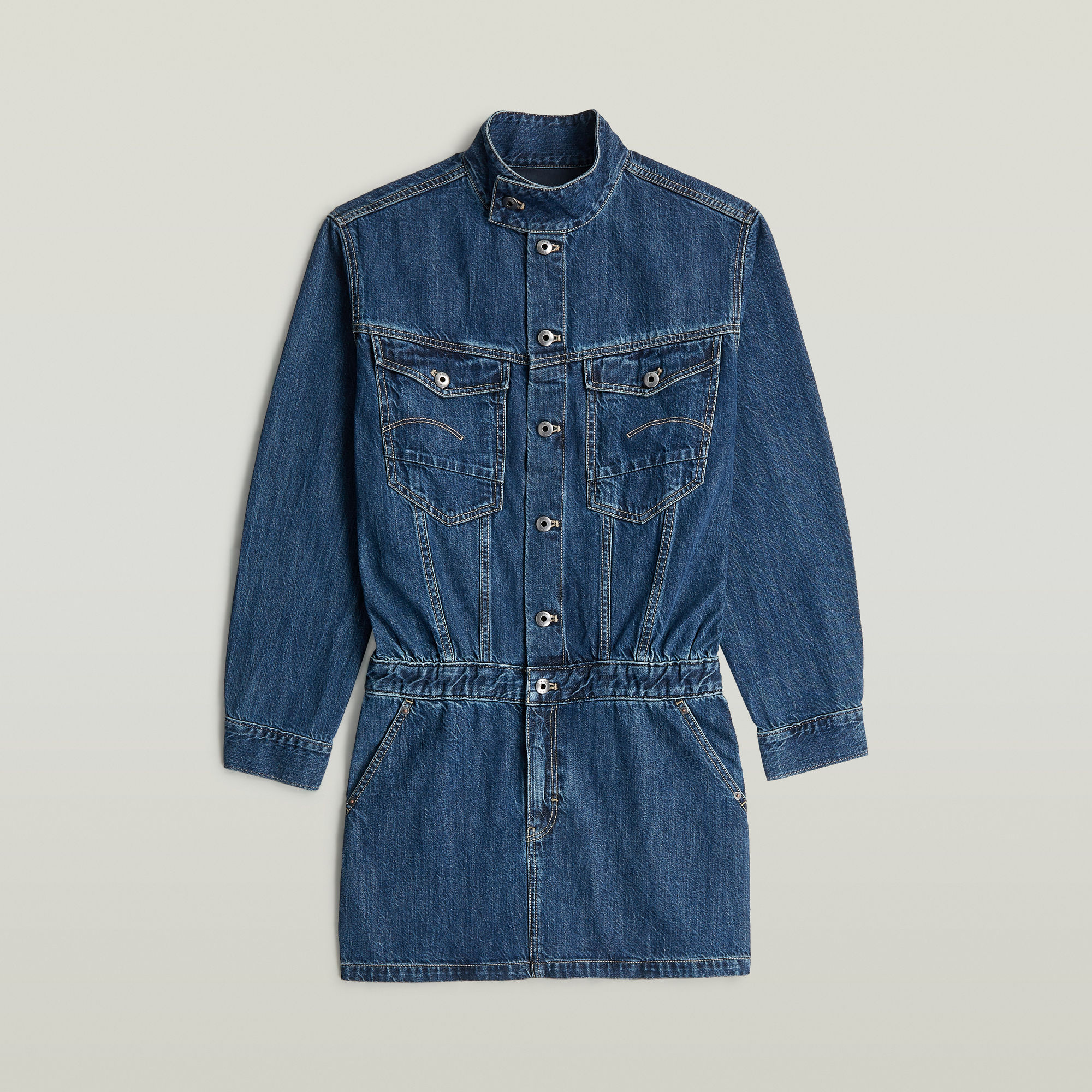 Thumbnail - Jacket-Kleid - Mittelblau - Damen