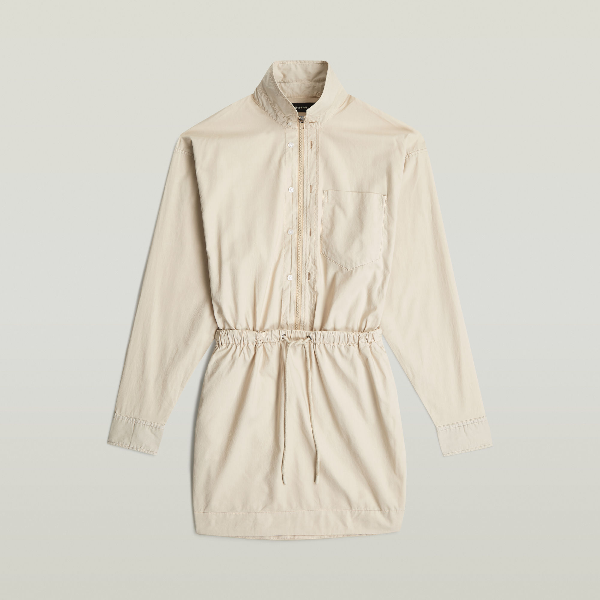 Thumbnail - Utility Dress Long Sleeve - Beige - Damen