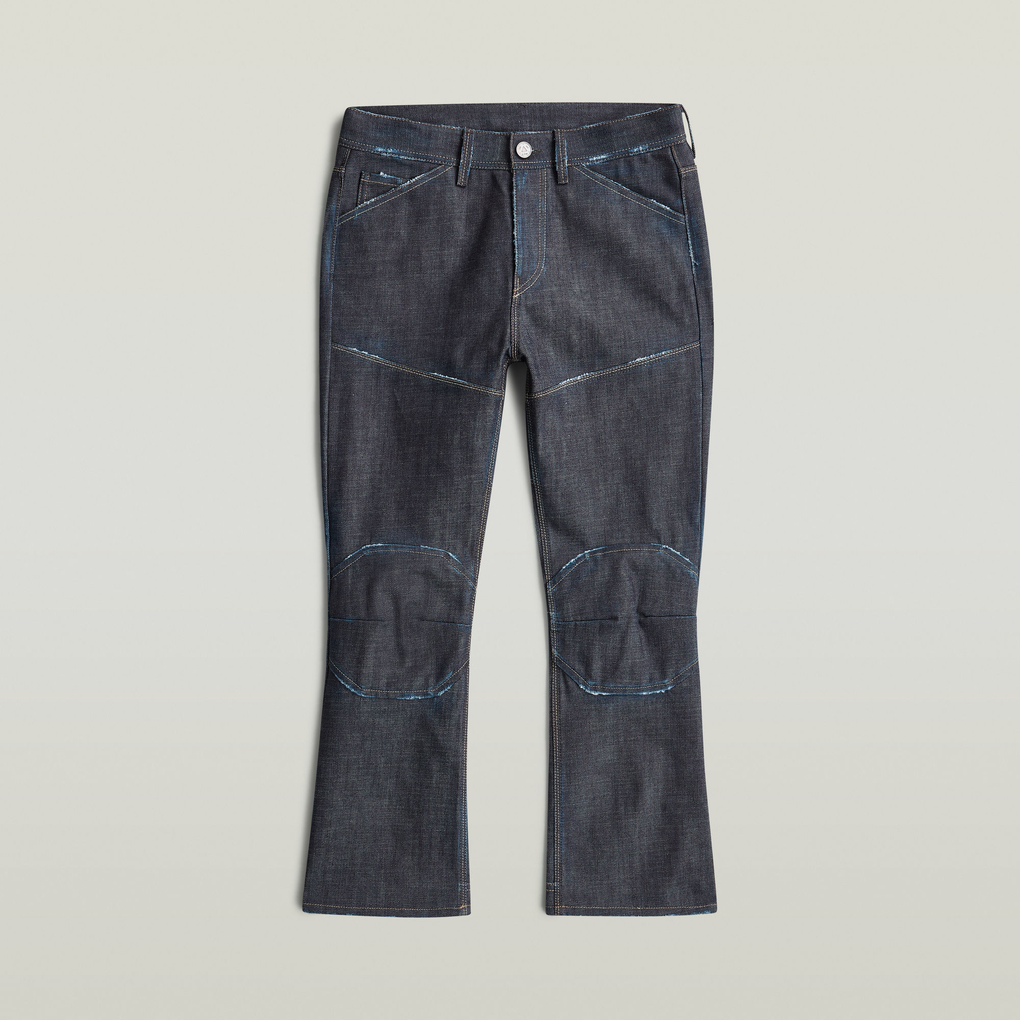 Thumbnail - RR 5620 Biker Kick Cropped Selvedge Jeans - Dunkelblau - Damen