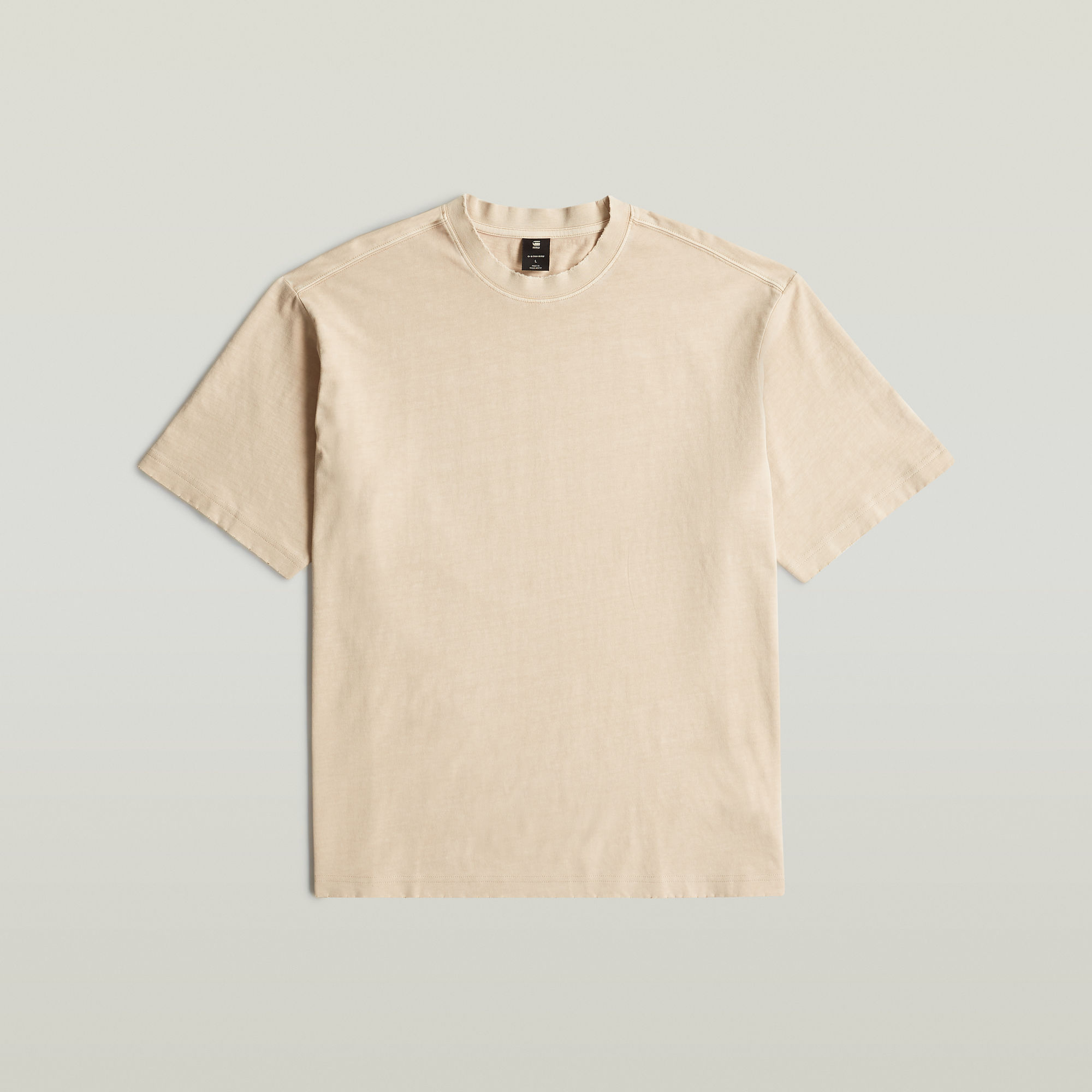 Thumbnail - Back Graphic Loose T-Shirt - Beige - Herren