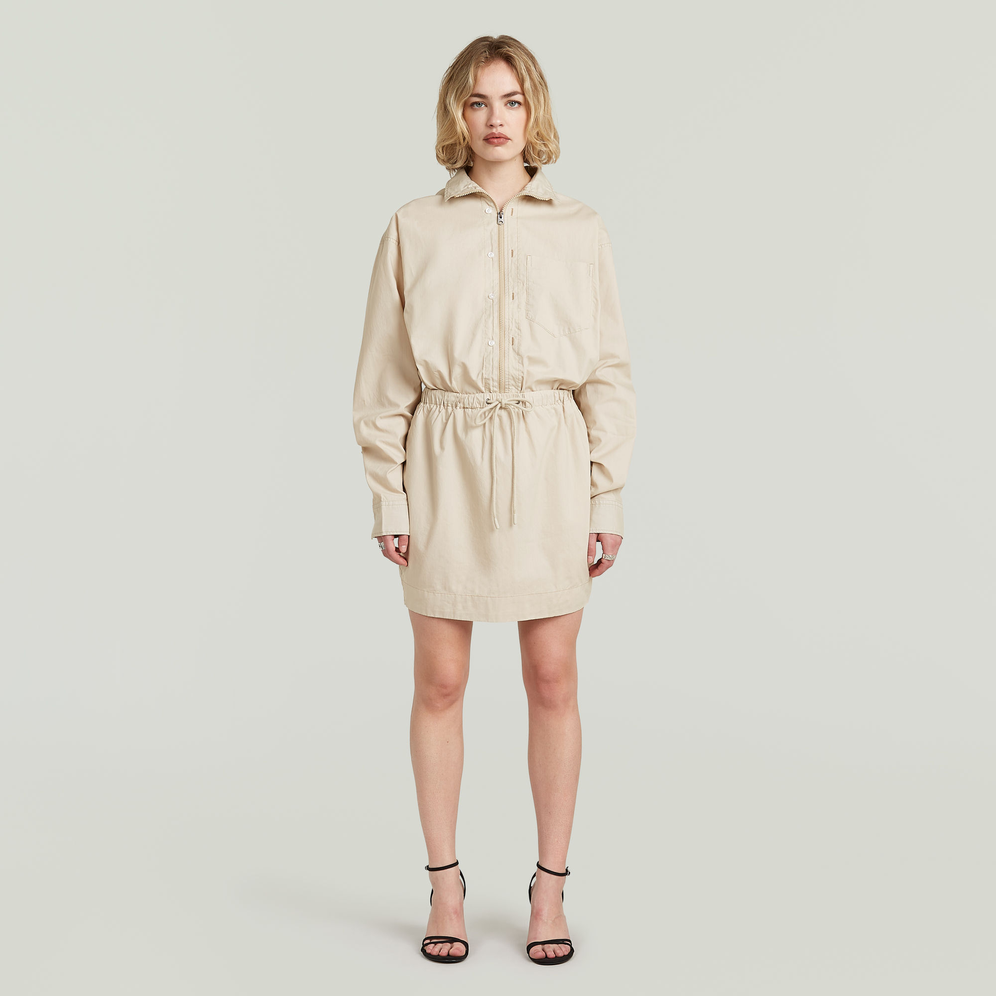 

Utility Longsleeve Jurk - Beige - Dames