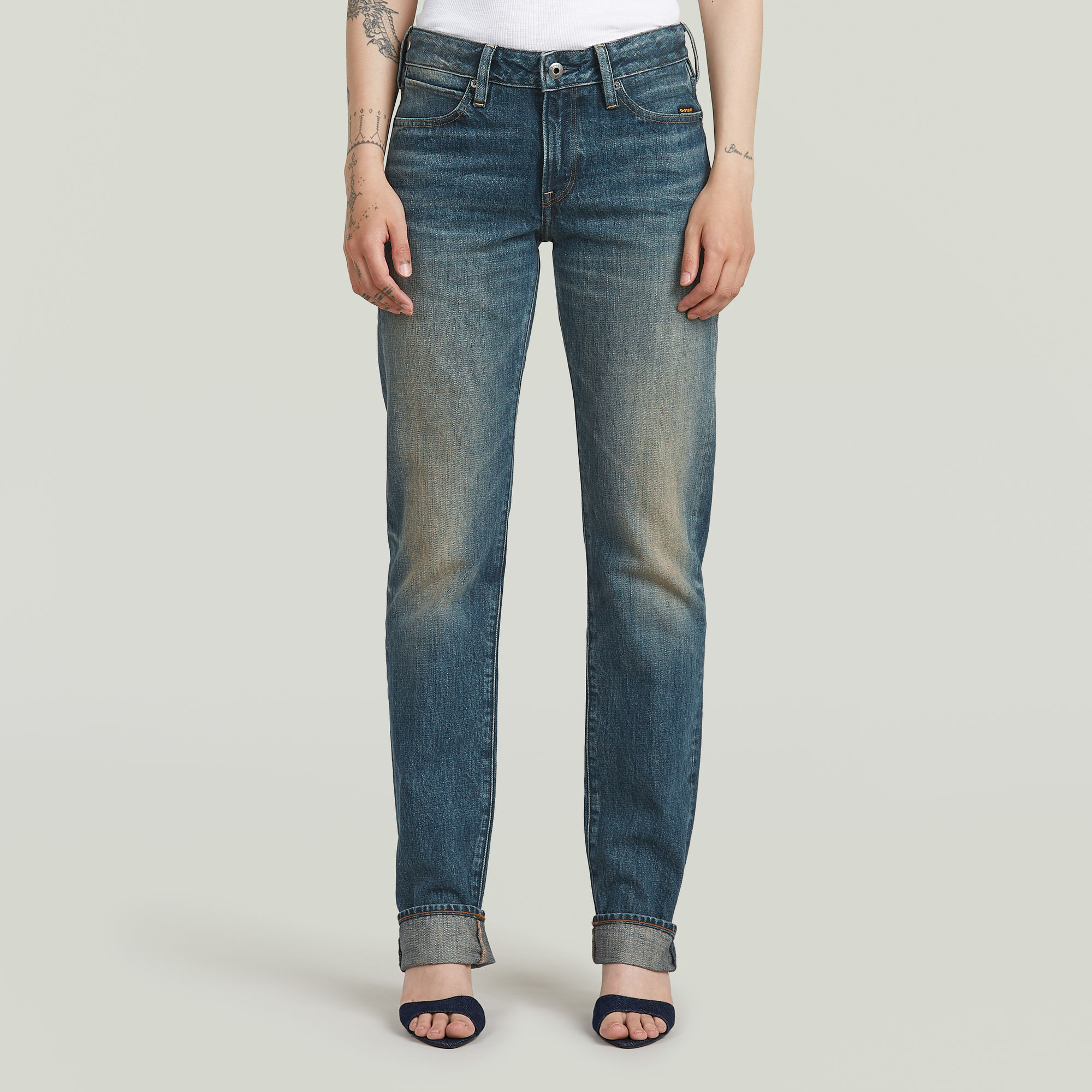 G-Star RAW G-STAR Lennoxx Slim Straight Jeans - Donkerblauw - Dames