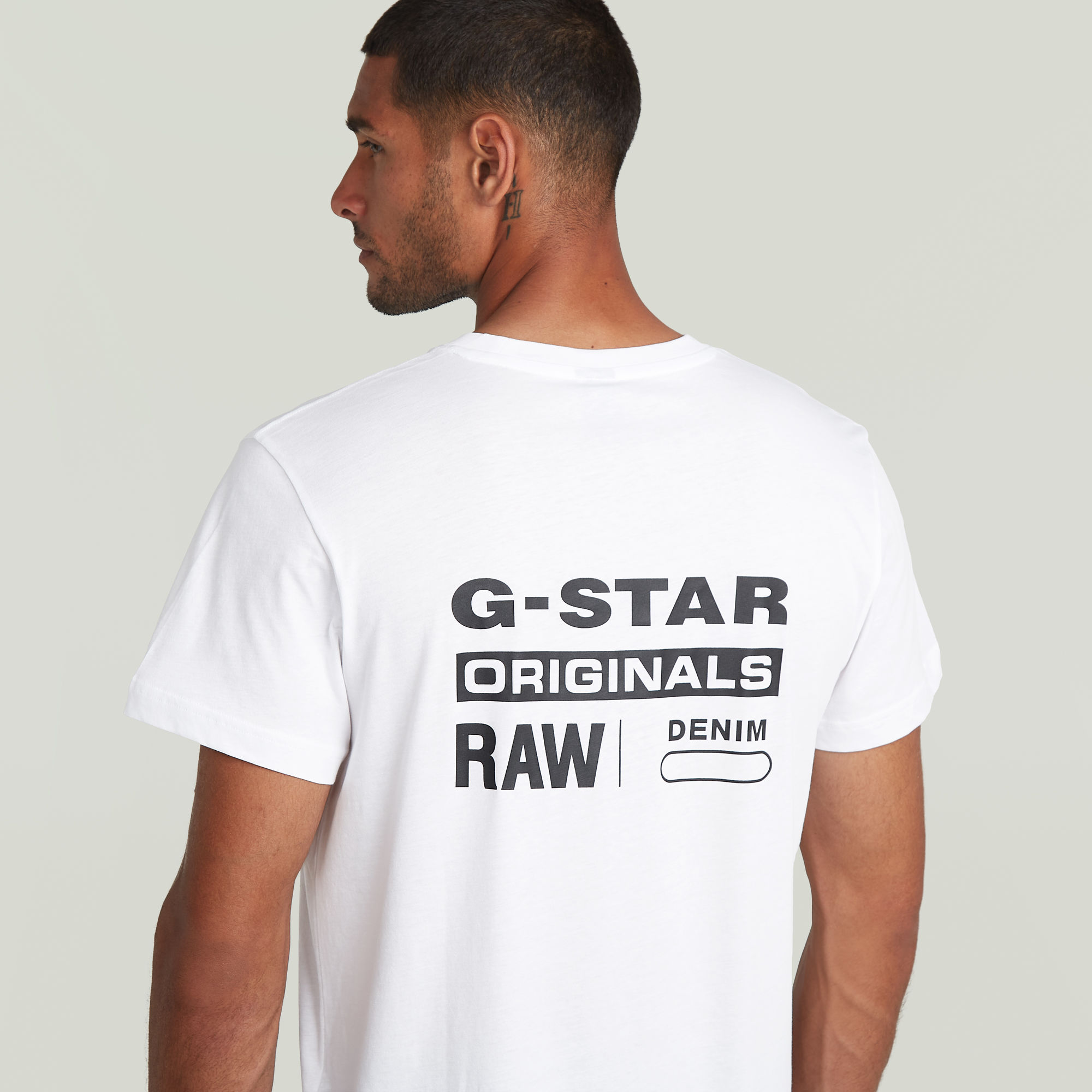 G-Star RAW Originals Back Print T-Shirt Wit Heren