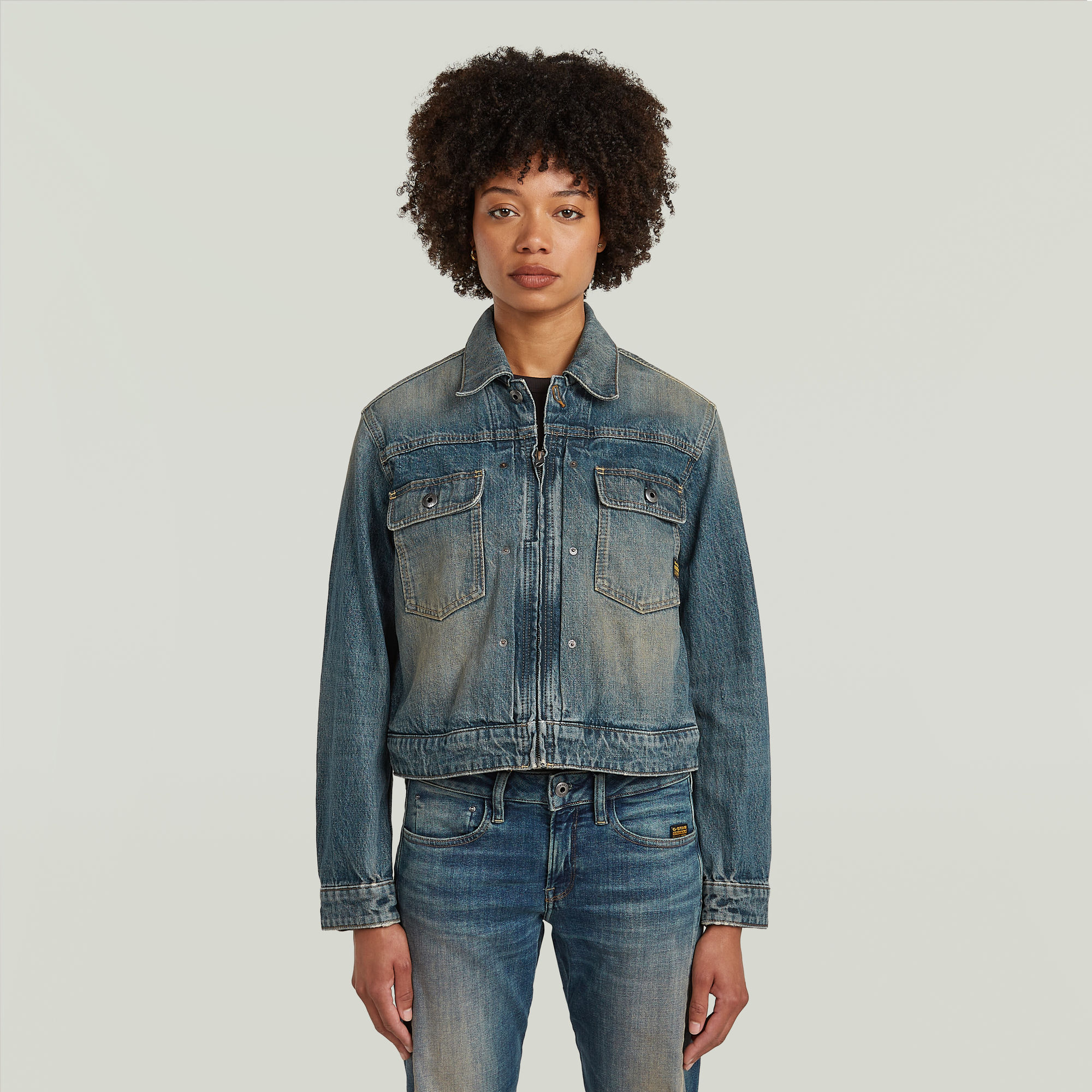 Shrunken Boxy Jacke - Dunkelblau - Damen