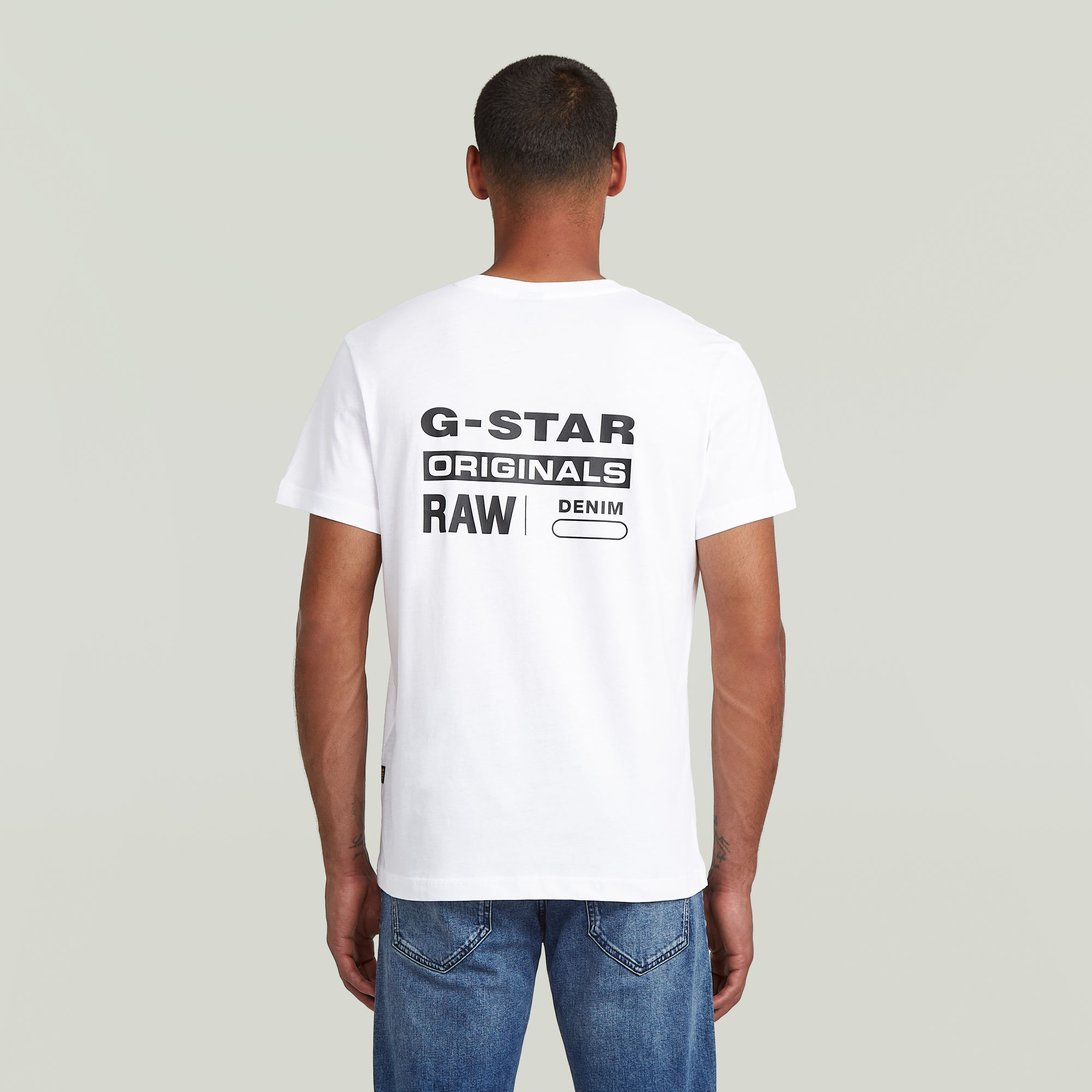 G-Star RAW Originals Back Print T-Shirt Wit Heren