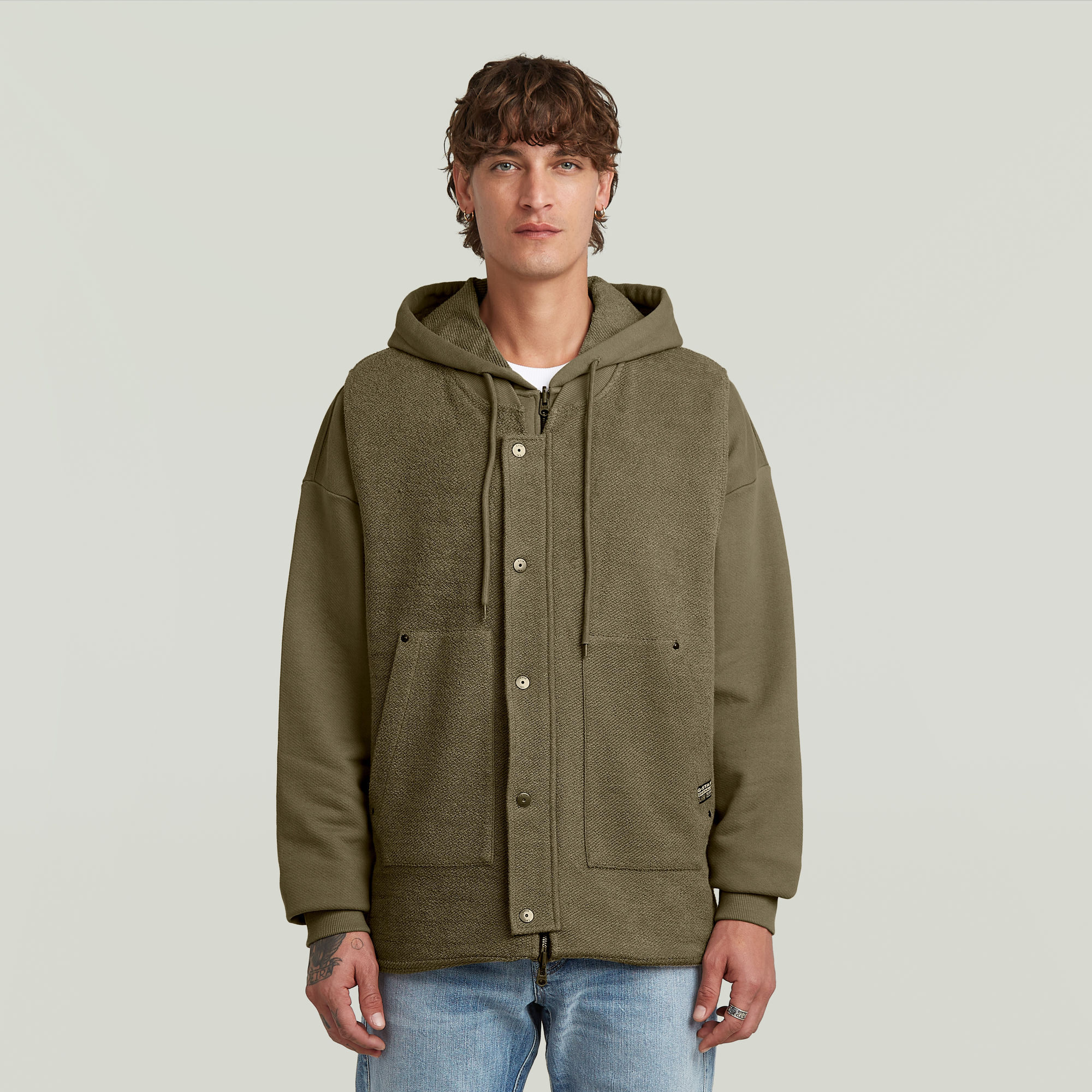 

Hybrid Hoodie Sweaterjack - Bruin - Heren