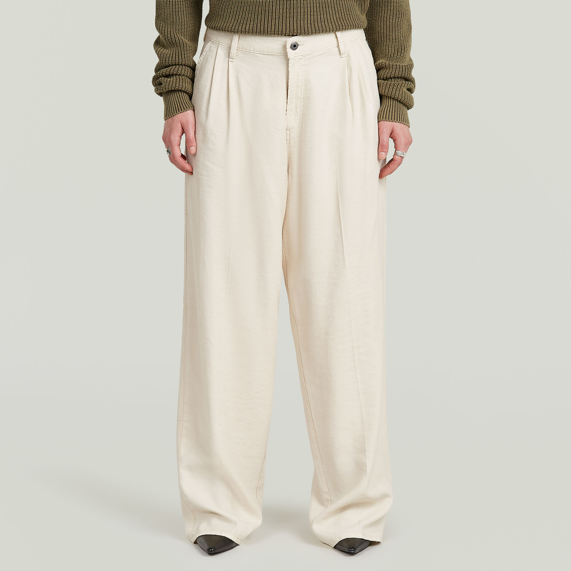 Pleated Chino - Beige - Damen