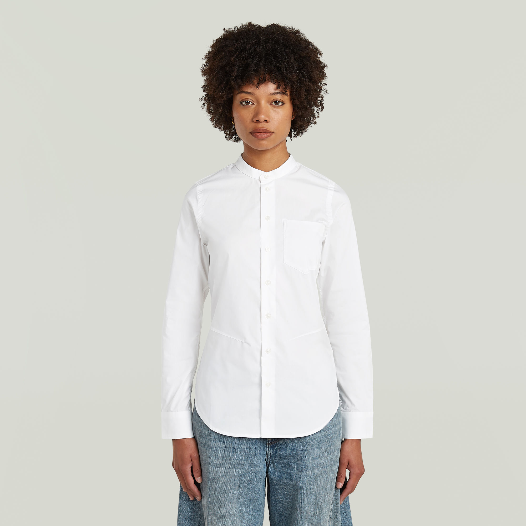 

Slim Poplin Shirt - White - Women