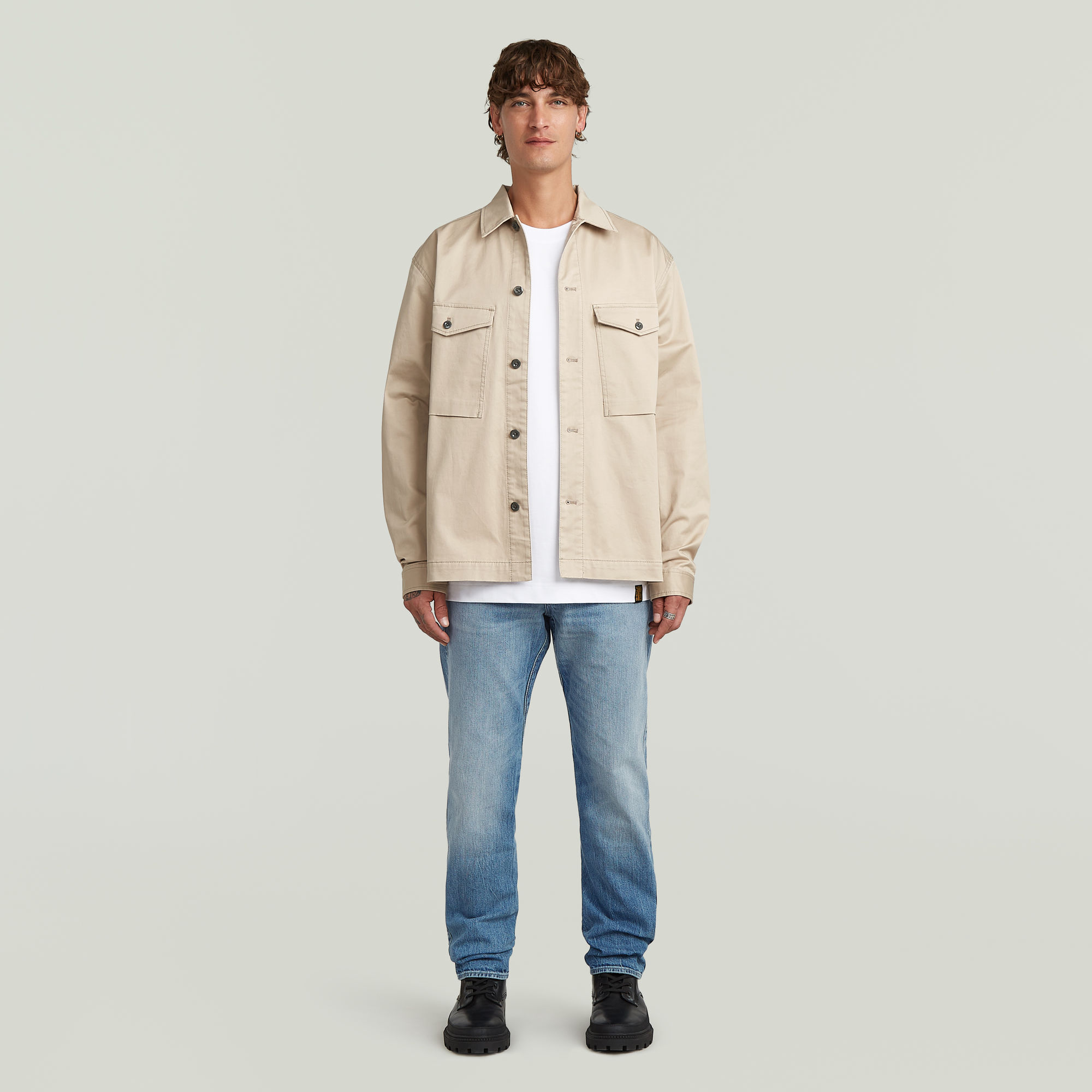 Thumbnail - Core Lightweight Hemd - Beige - Herren