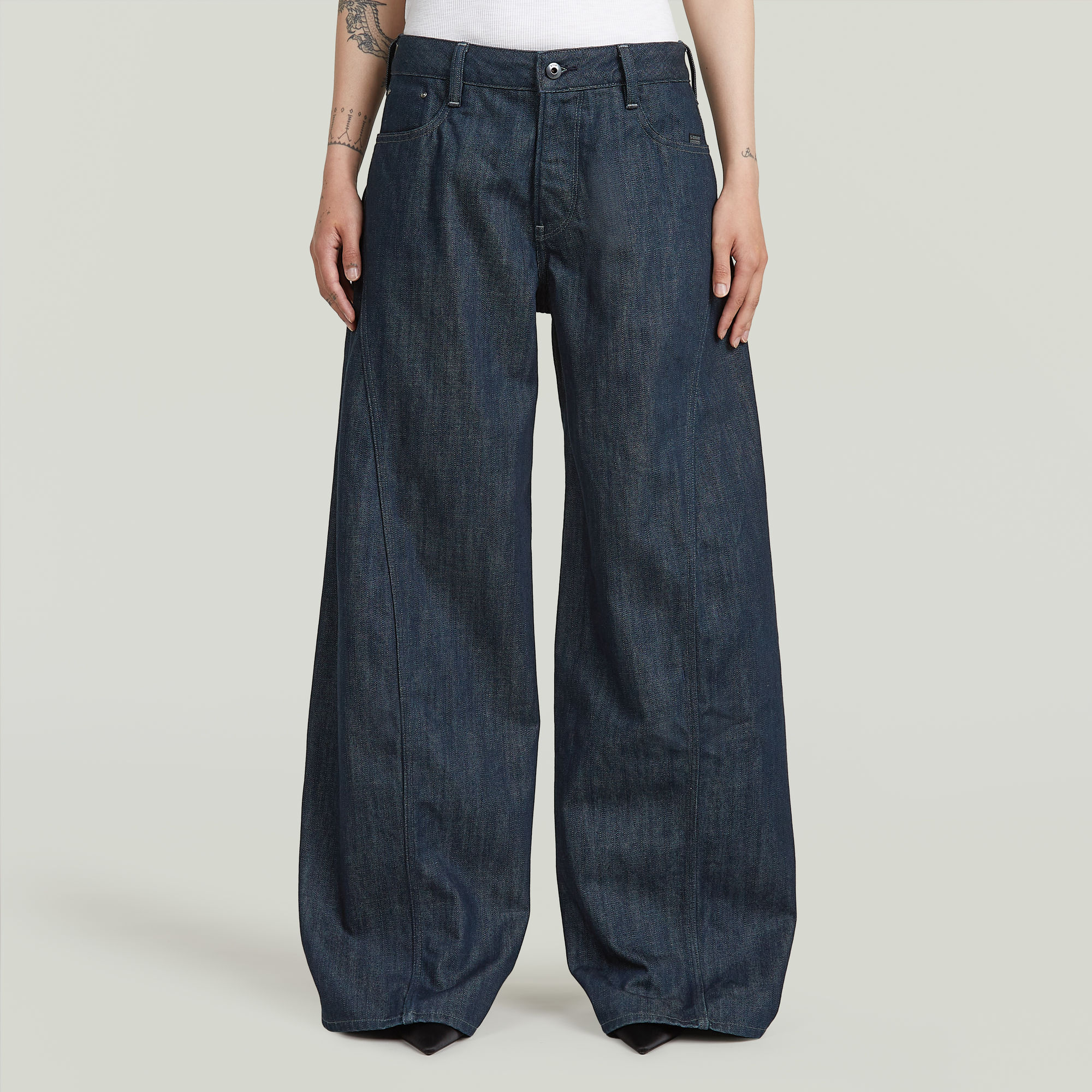 Helyx Cinch Wide Jeans - Dunkelblau - Damen