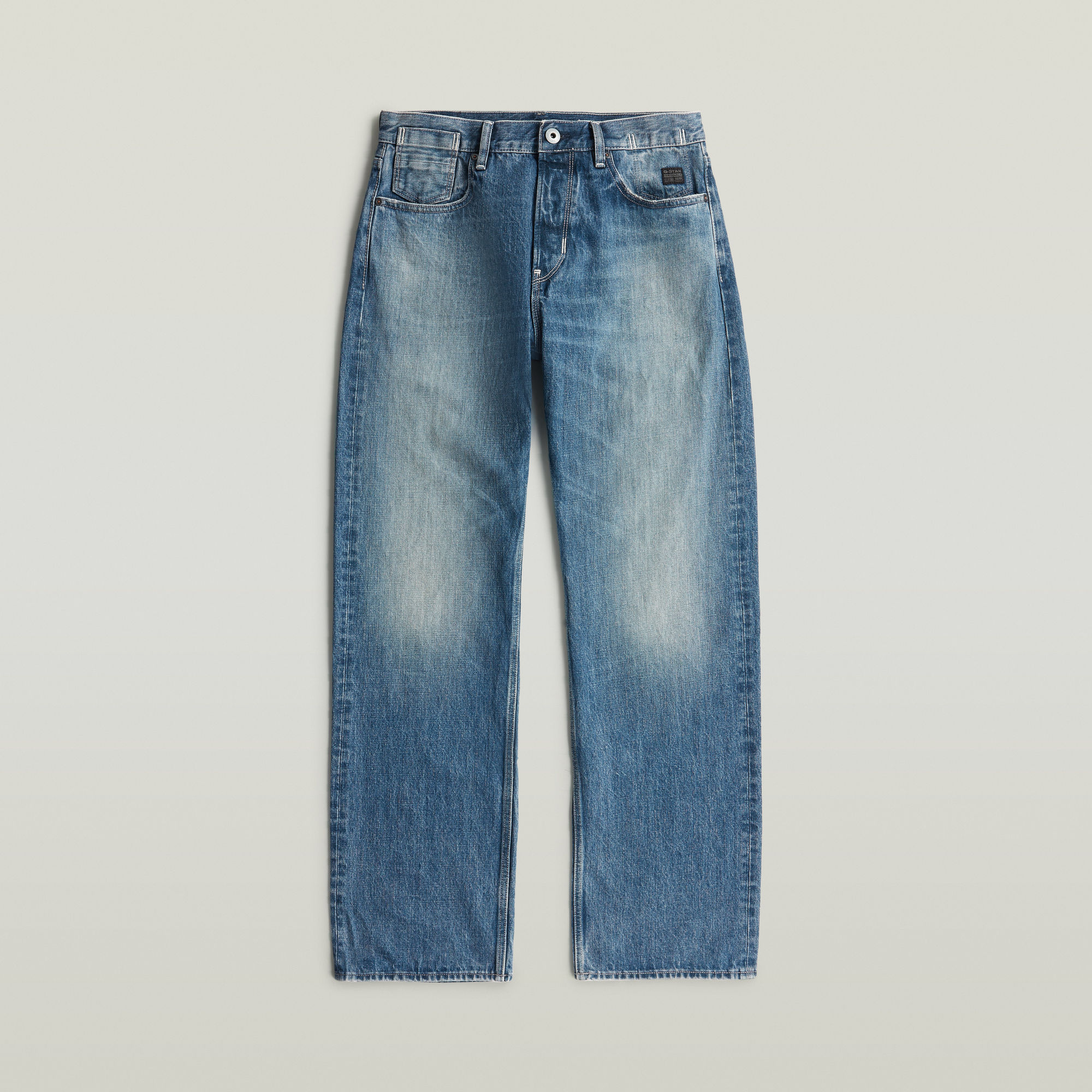 Thumbnail - Deeggie Relaxed Straight Jeans - Mittelblau - Herren