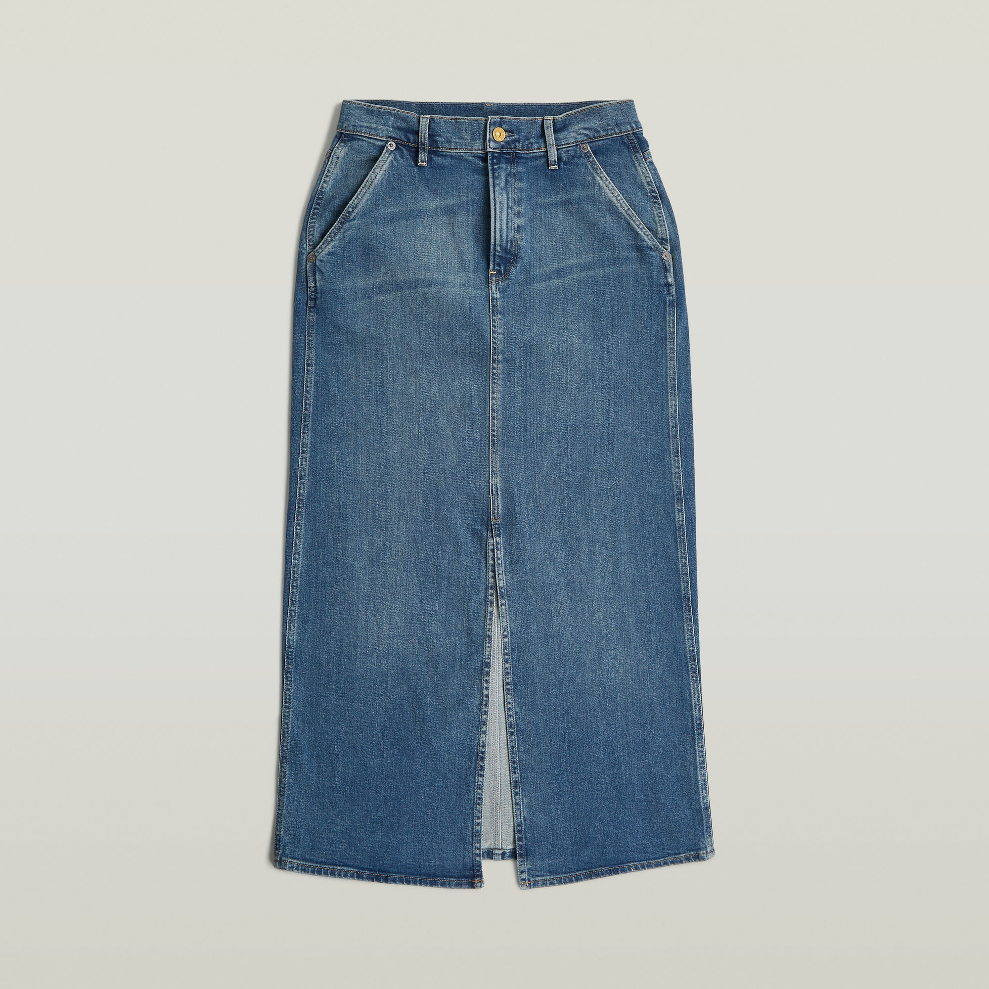 G-Star RAW Revynn Long Rok Midden blauw Dames