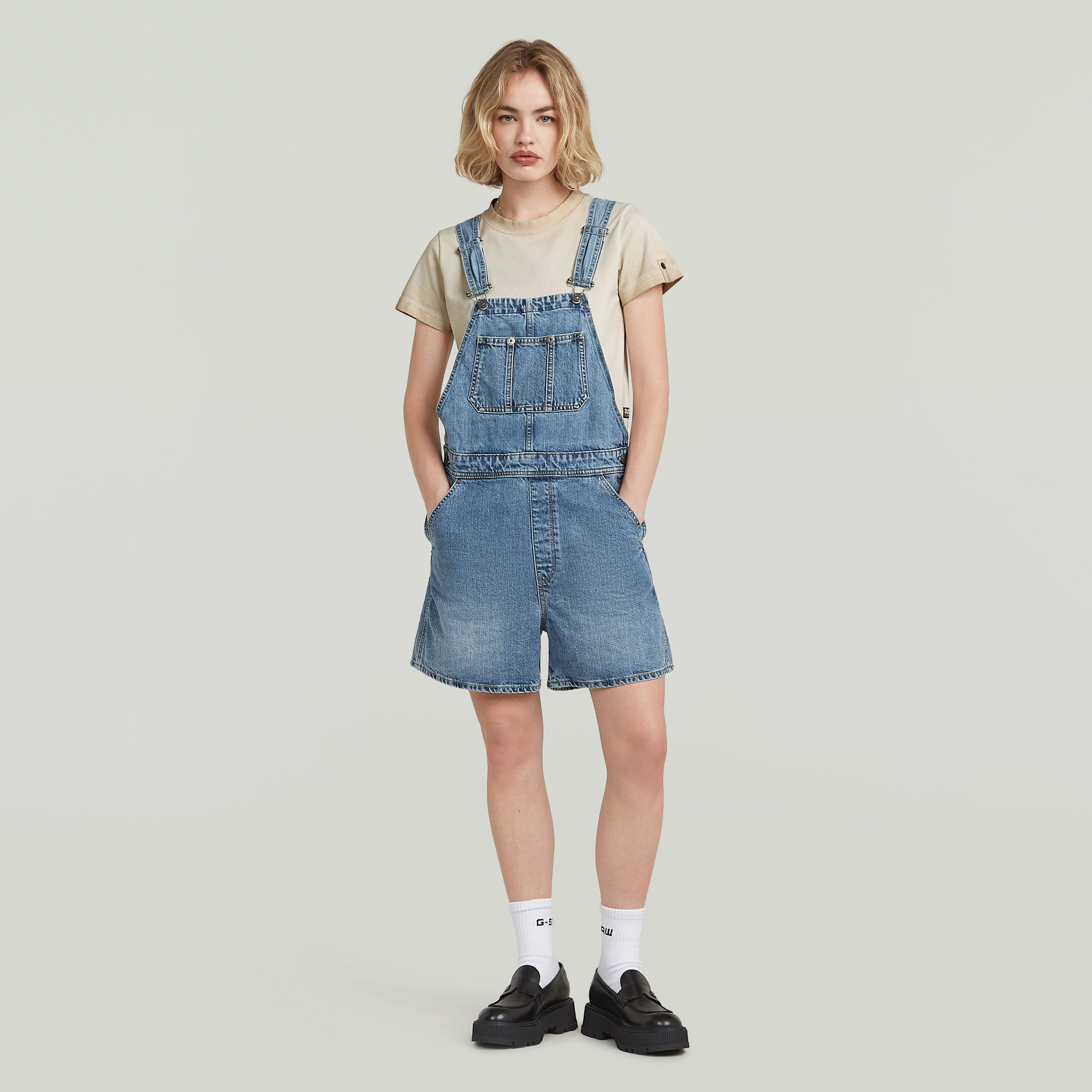 G-Star RAW Short Tuinbroek Midden blauw Dames